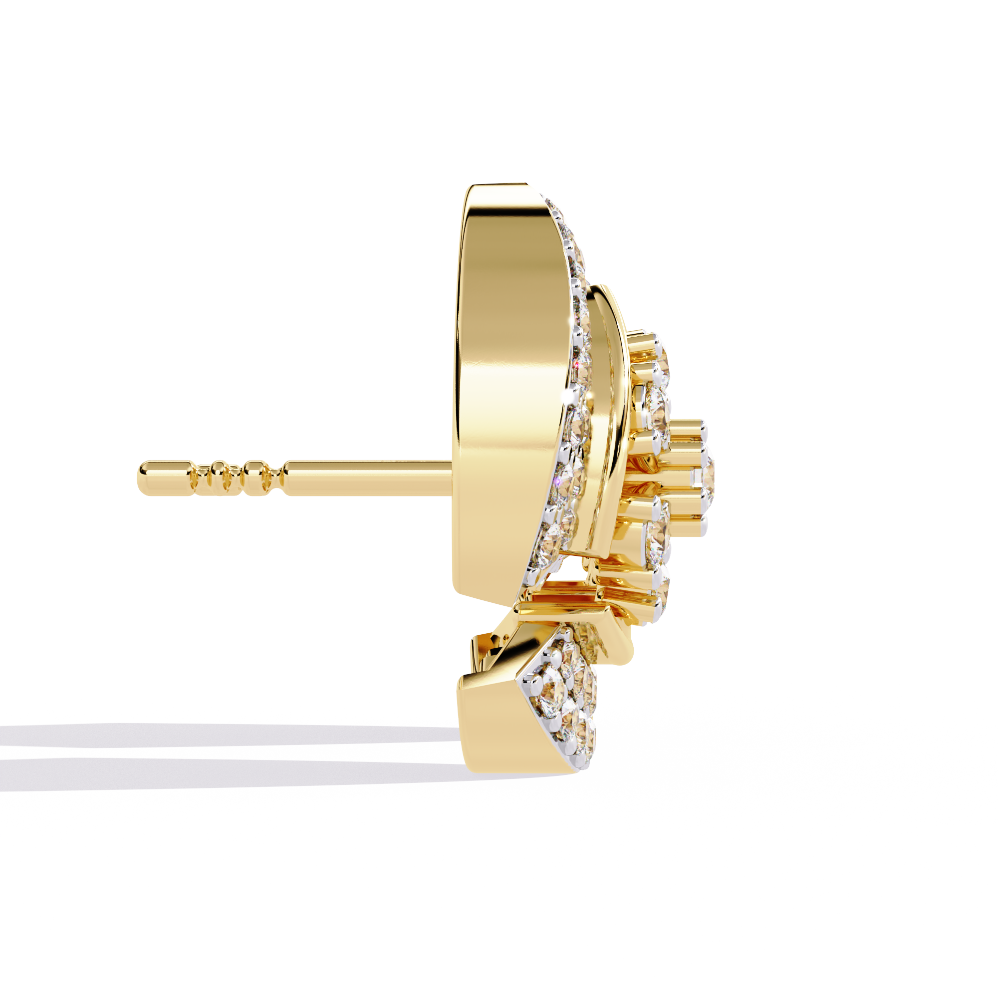 Brilliant 18K GOLD EARRING WITH LAB-GROWN DIAMOND.