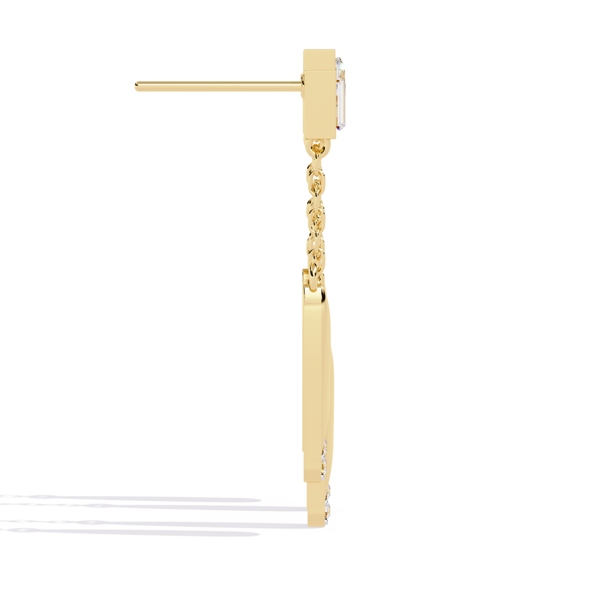 Brilliant 18K GOLD EARRING WITH LAB-GROWN DIAMOND.