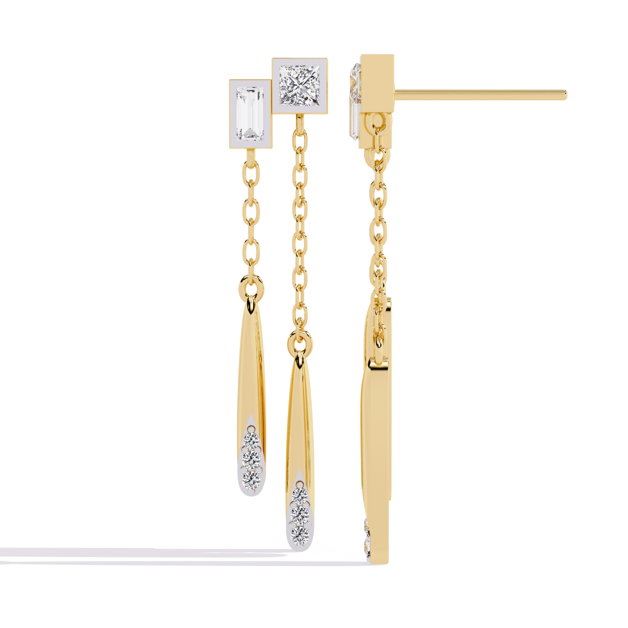 Brilliant 18K GOLD EARRING WITH LAB-GROWN DIAMOND.