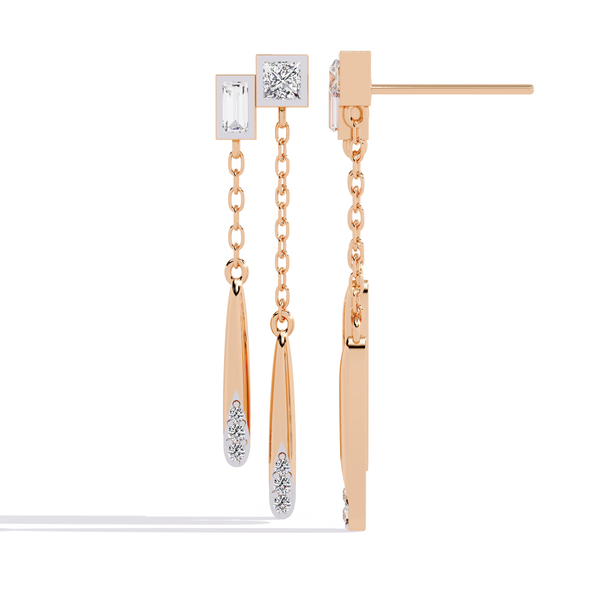 Brilliant 18K GOLD EARRING WITH LAB-GROWN DIAMOND.