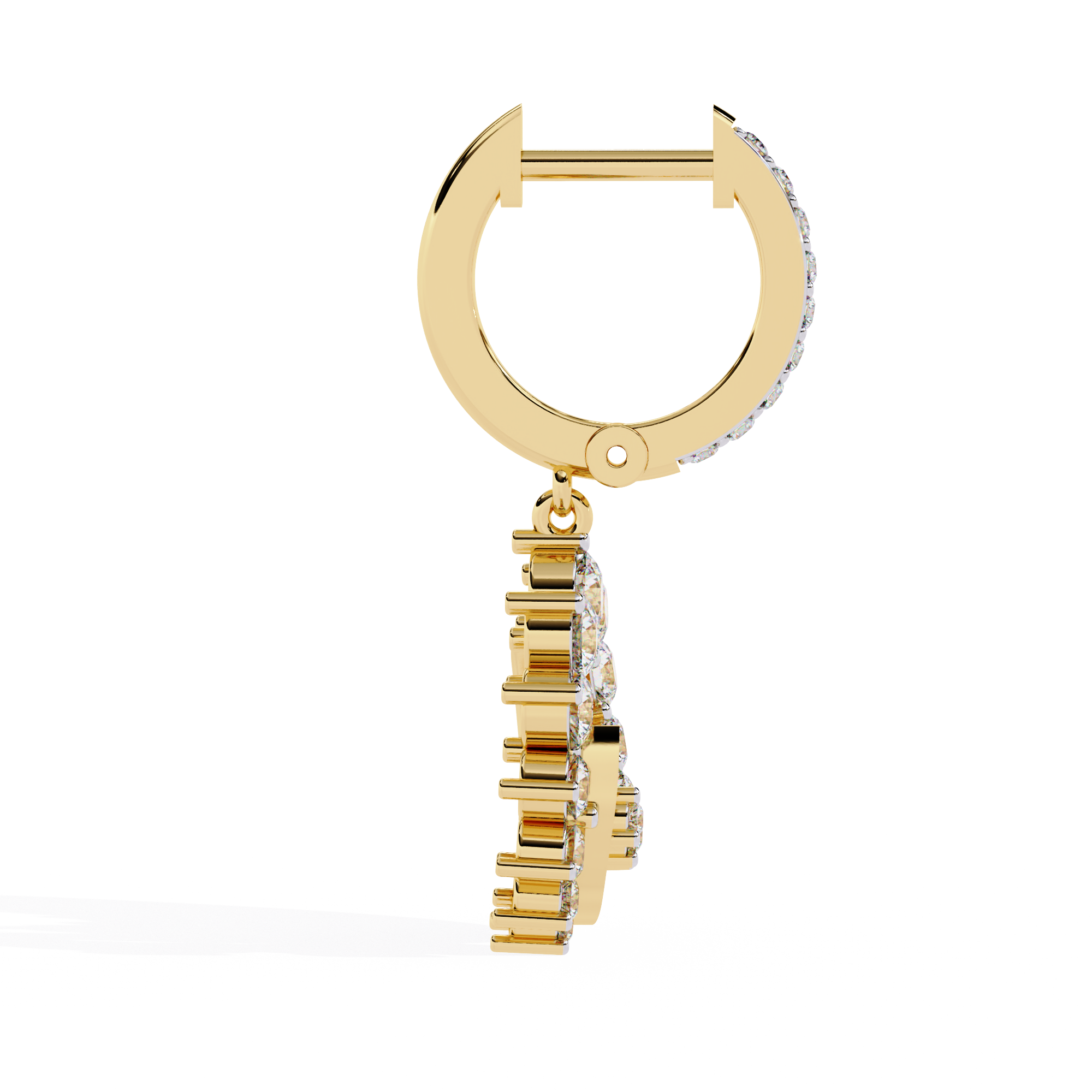 Brilliant 18K GOLD EARRING WITH LAB-GROWN DIAMOND.