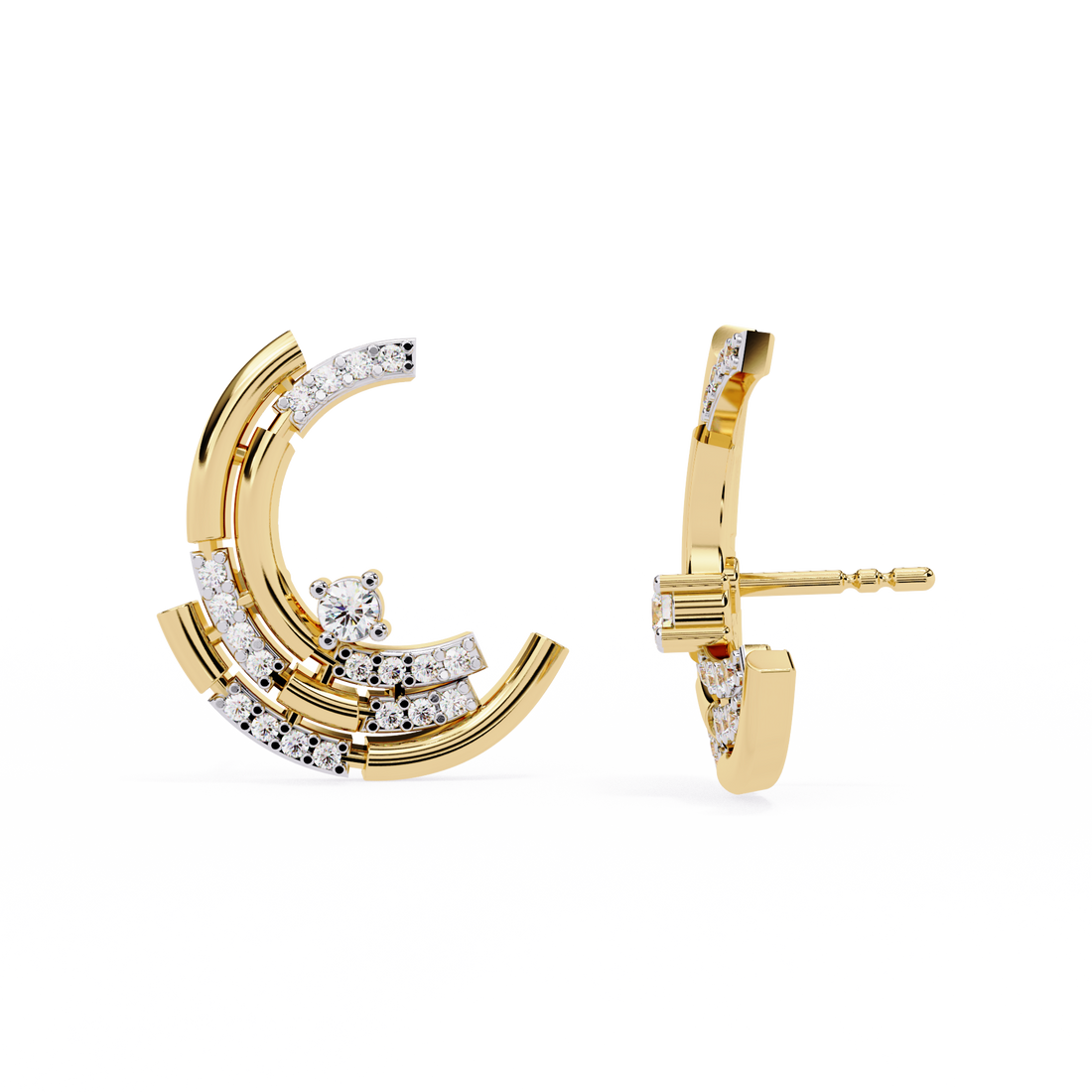 Brilliant 18K GOLD EARRING WITH LAB-GROWN DIAMOND.