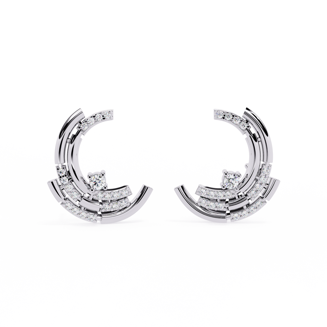 Brilliant 18K GOLD EARRING WITH LAB-GROWN DIAMOND.