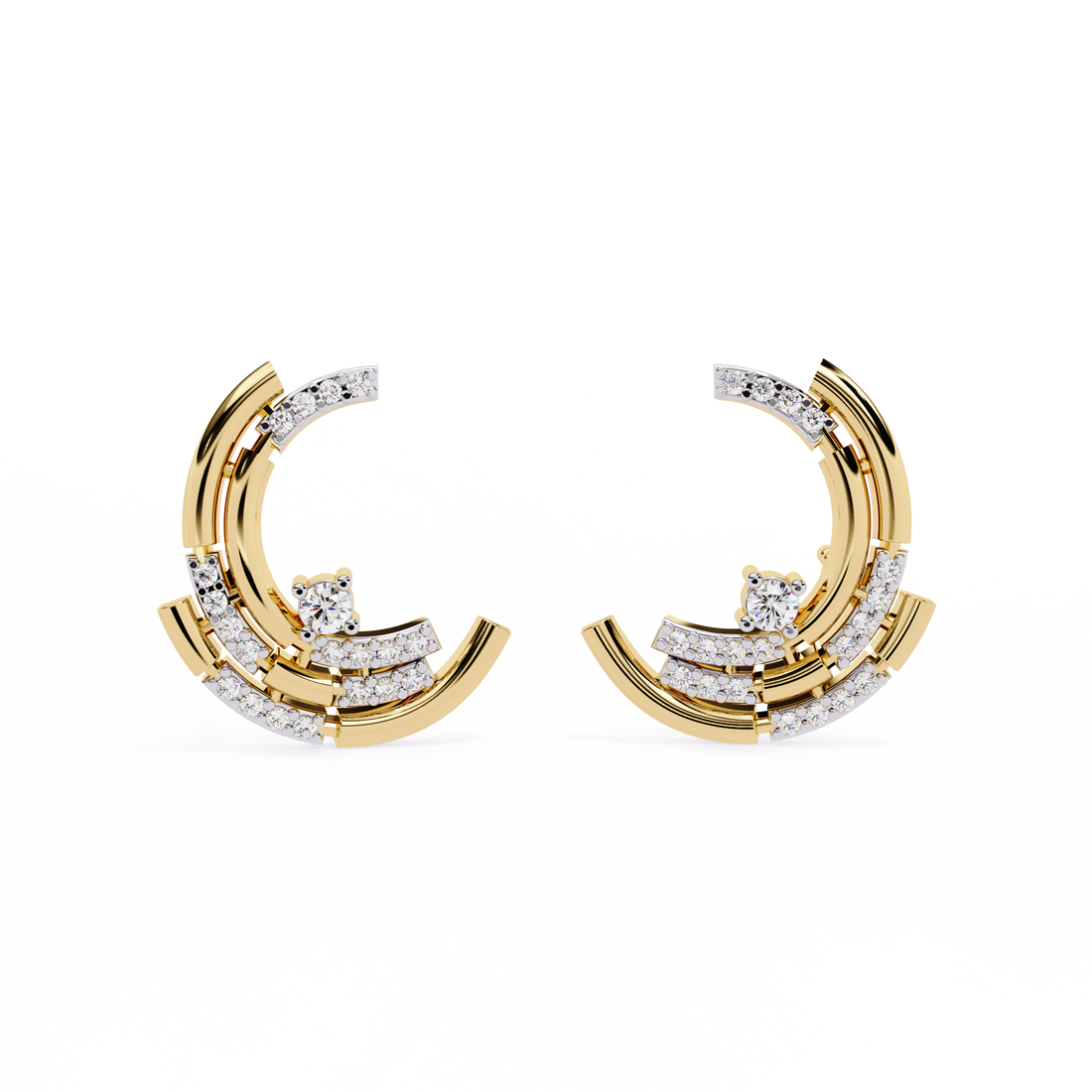 Brilliant 18K GOLD EARRING WITH LAB-GROWN DIAMOND.