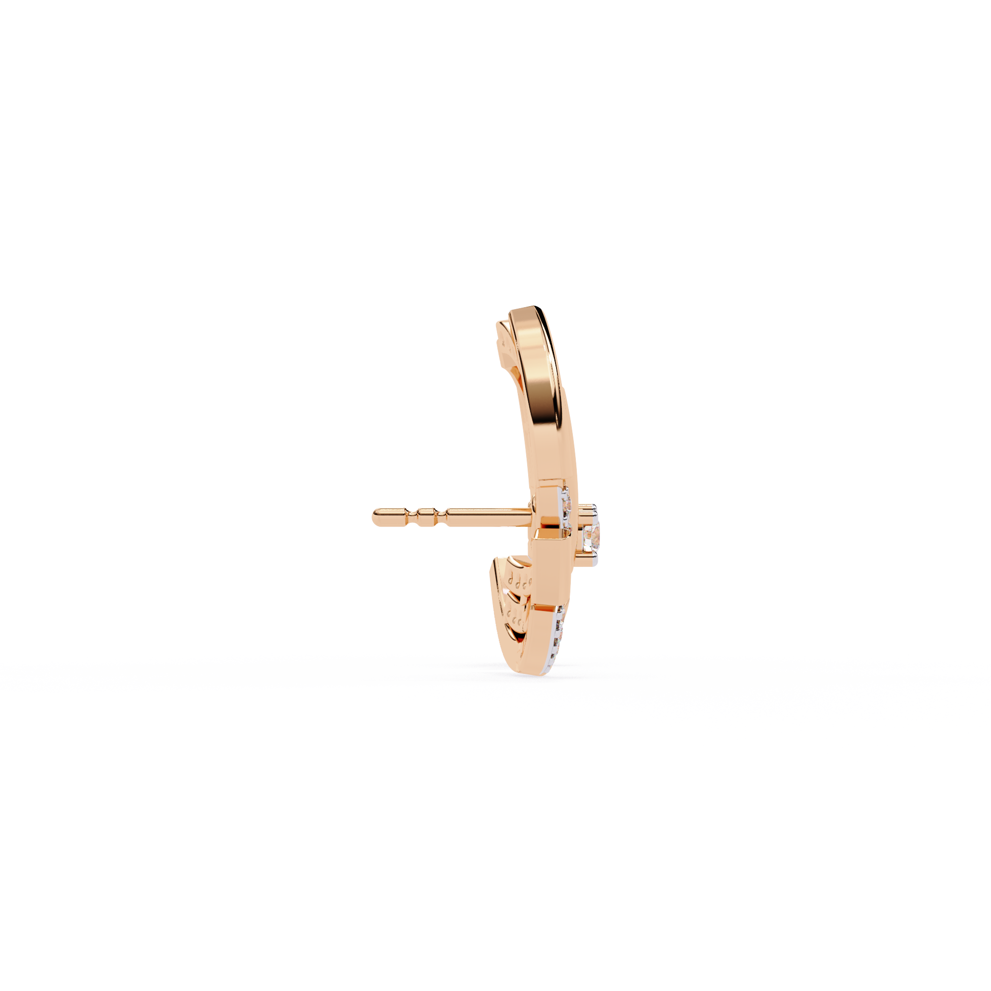 Brilliant 18K GOLD EARRING WITH LAB-GROWN DIAMOND.