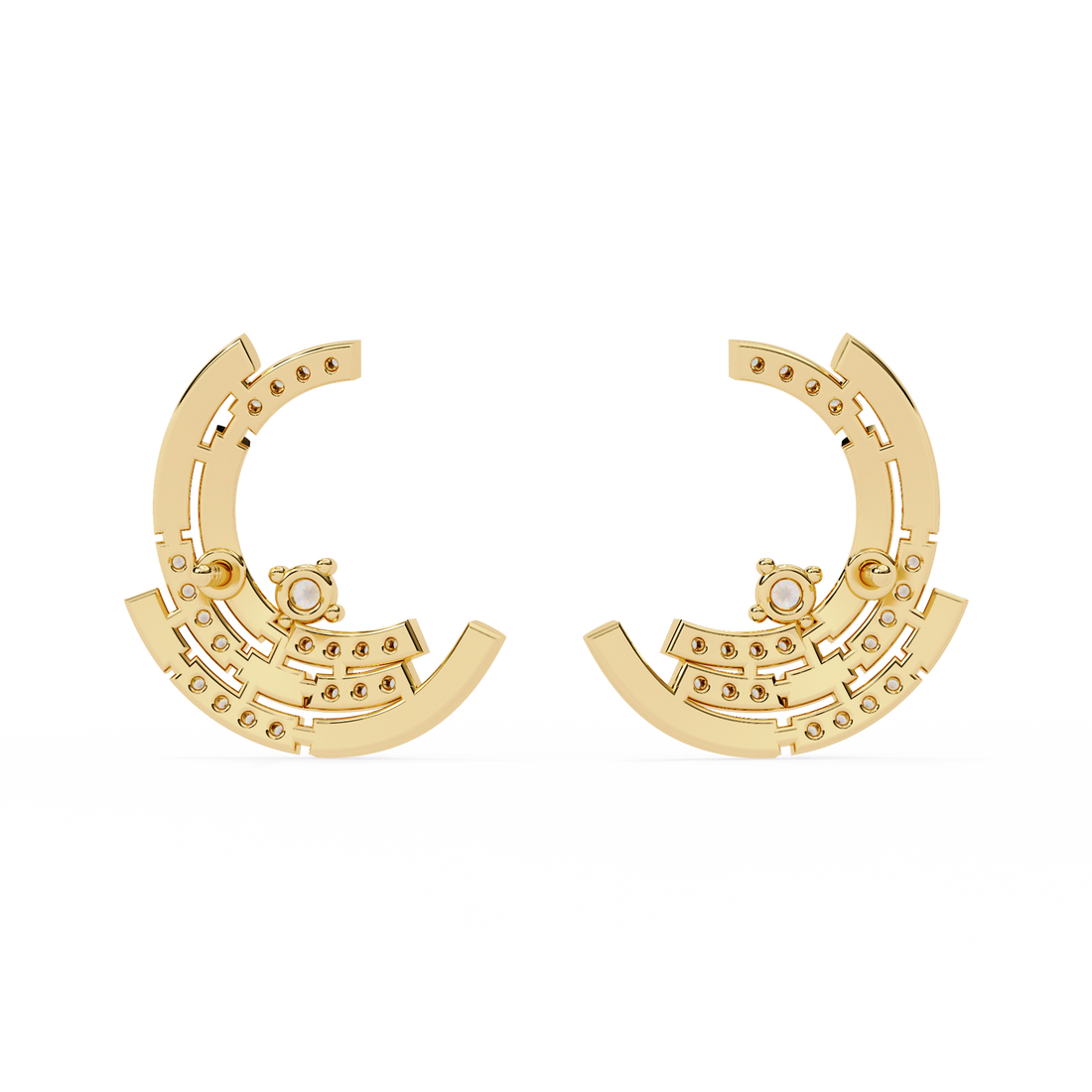 Brilliant 18K GOLD EARRING WITH LAB-GROWN DIAMOND.