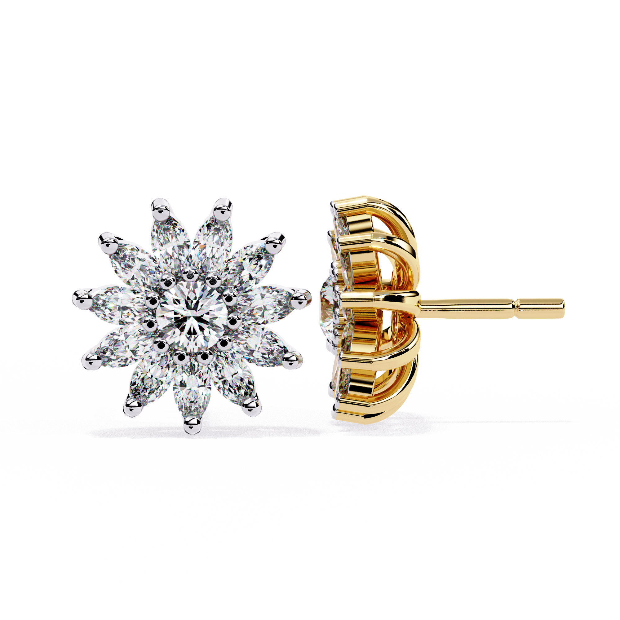 Brilliant 18K GOLD EARRING WITH LAB-GROWN DIAMOND.