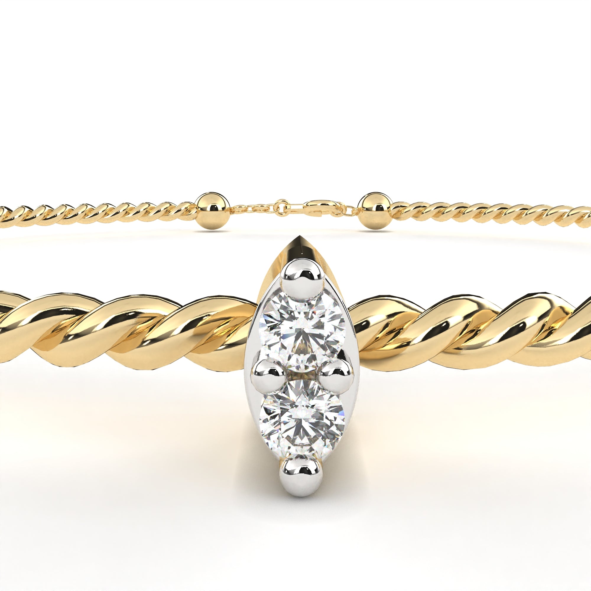Fabulous  Bracelet With 18k Gold  Lab Grown Diamond.