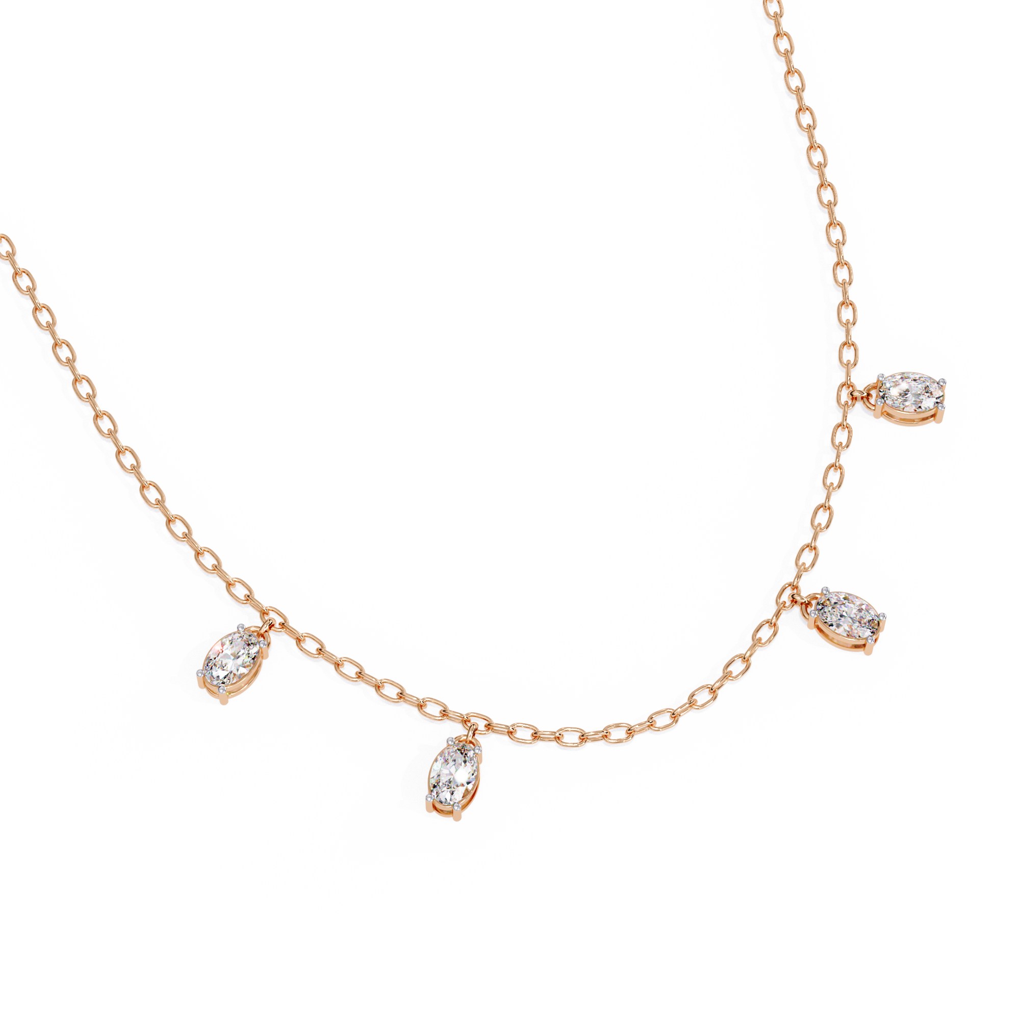 Beautiful Necklace For Women With 18k Gold In Lab Grown Diamond