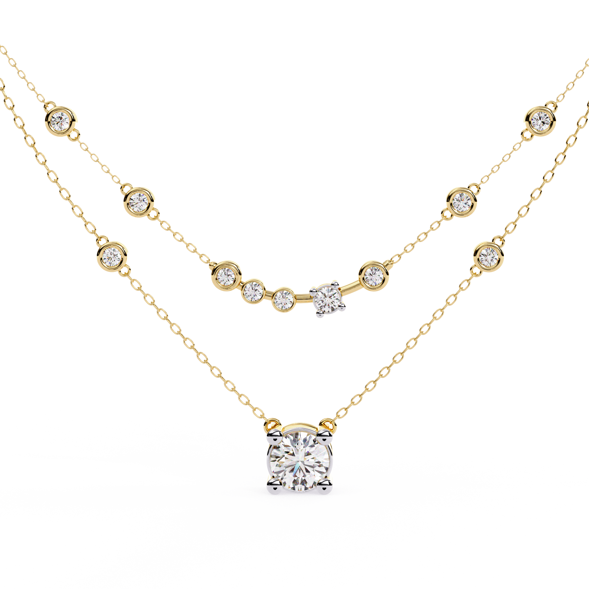 Beautiful Necklase For Women With 18k Gold In Lab Grown Diamond