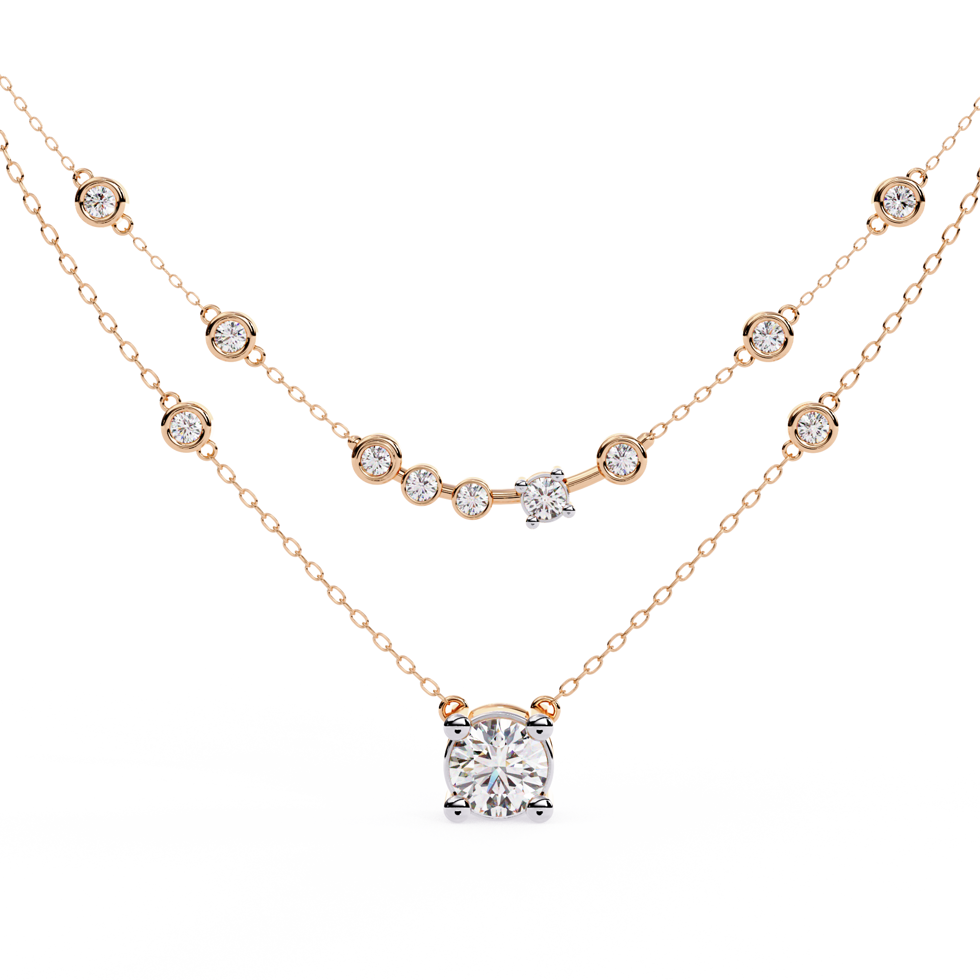 Beautiful Necklase For Women With 18k Gold In Lab Grown Diamond