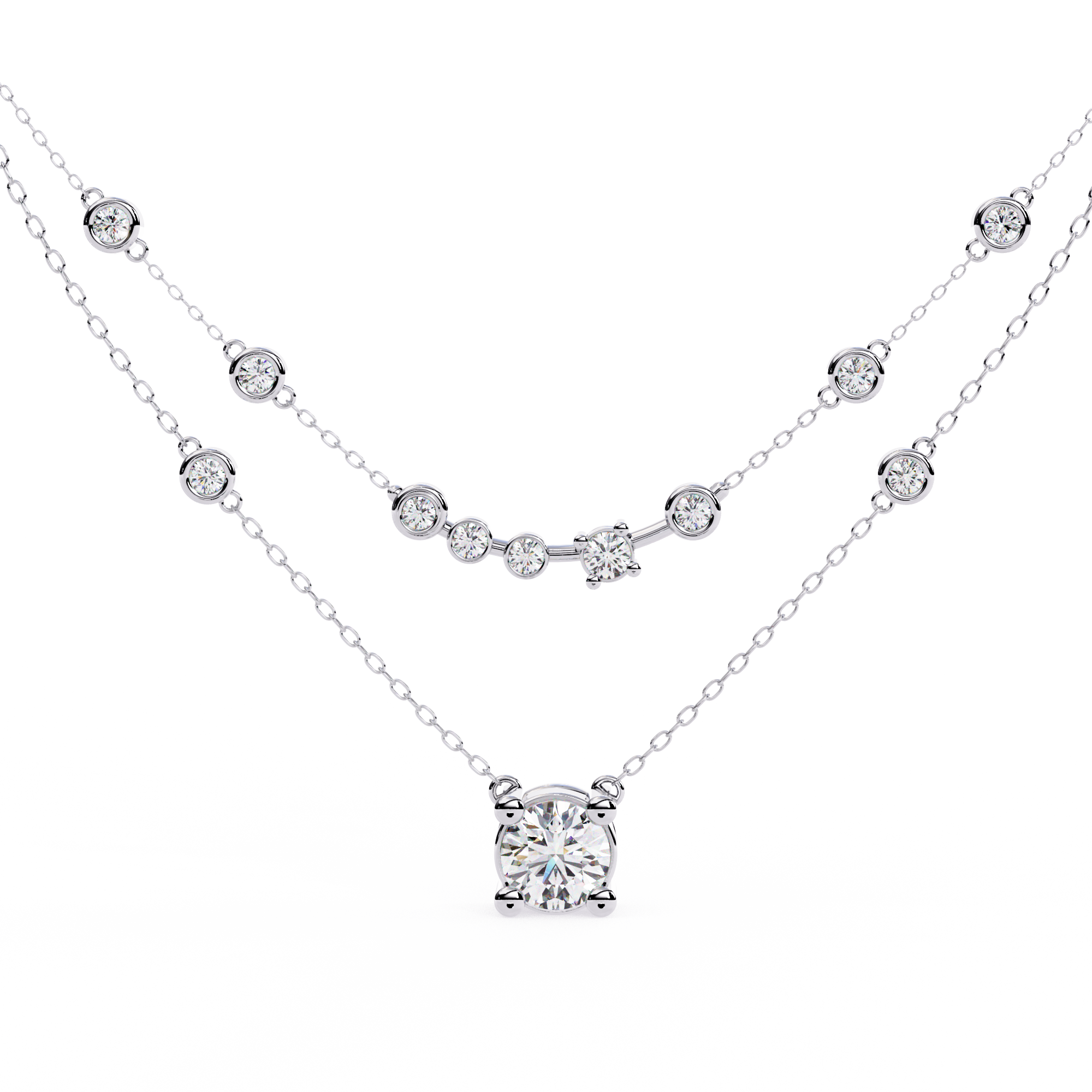 Beautiful Necklase For Women With 18k Gold In Lab Grown Diamond