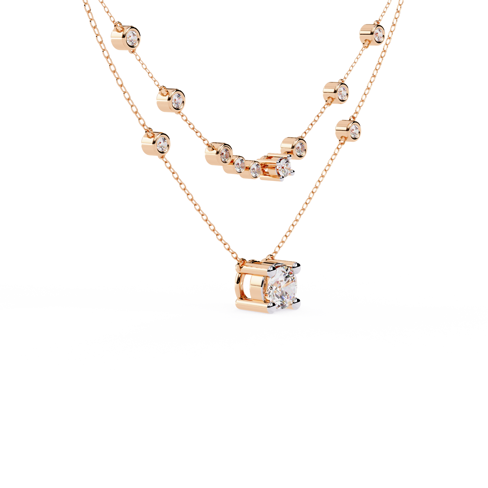 Beautiful Necklase For Women With 18k Gold In Lab Grown Diamond