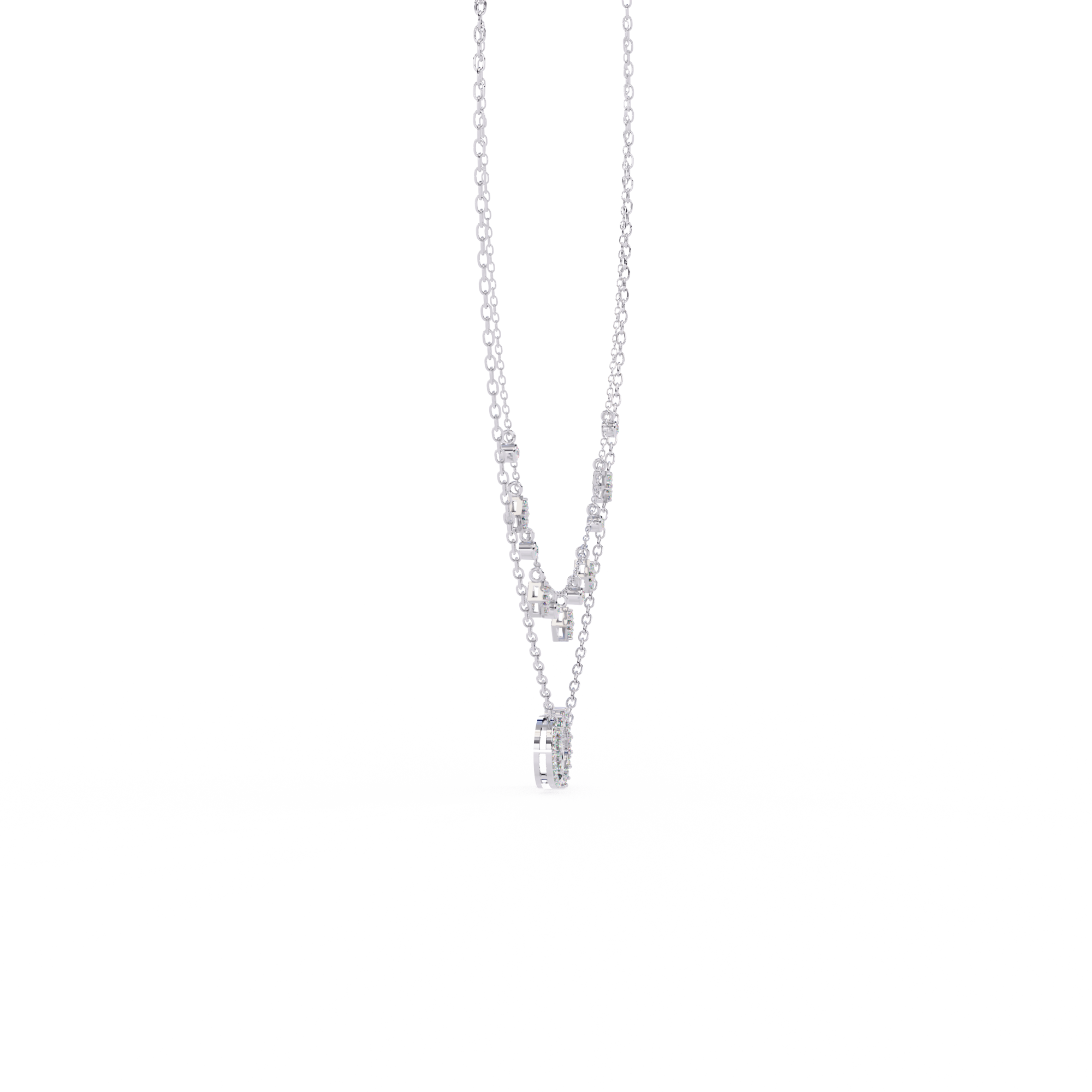 Beautiful Women  Necklace With 18k Gold In Lab Grown Diamond