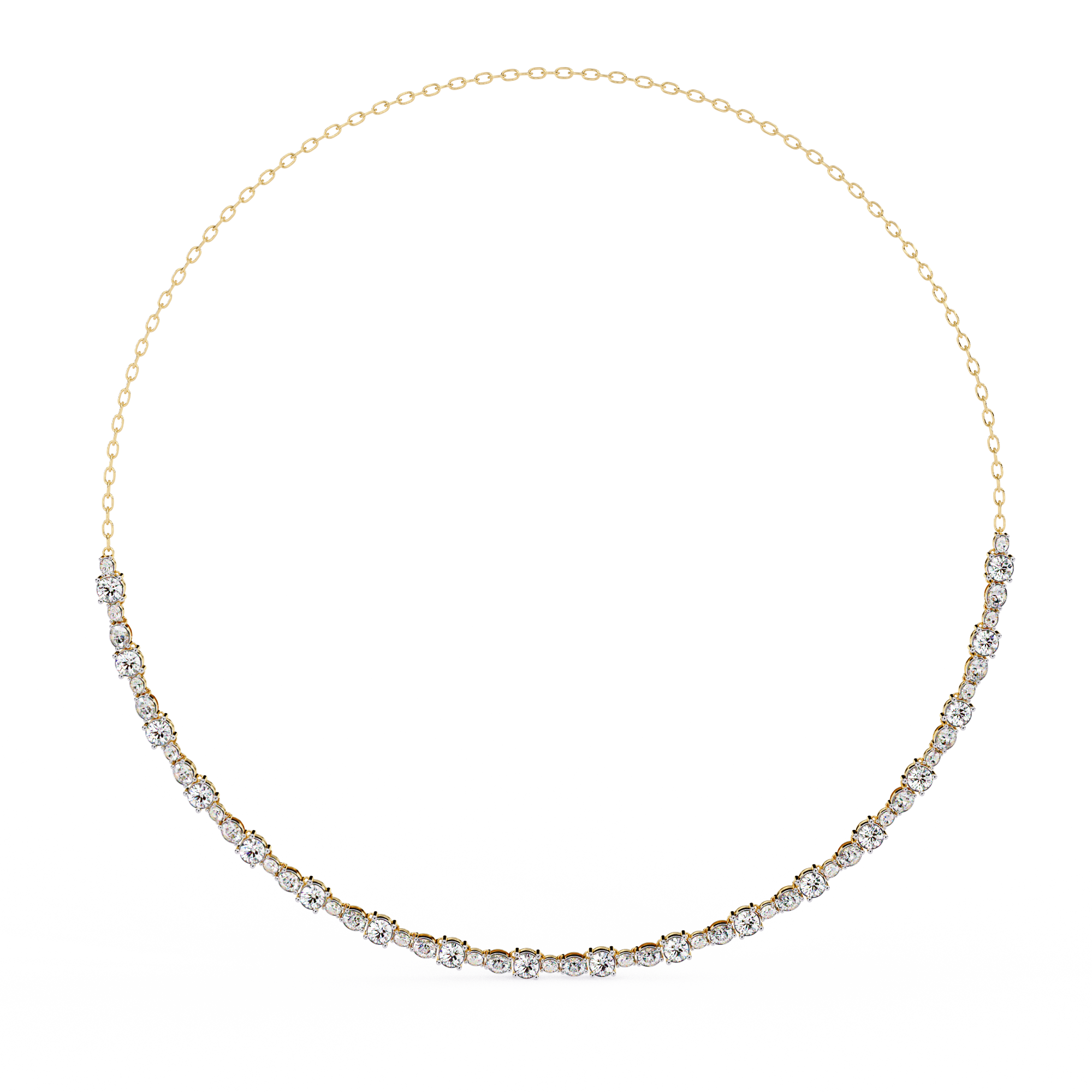 Beautiful Women  Necklace With 18k Gold In Lab Grown Diamond