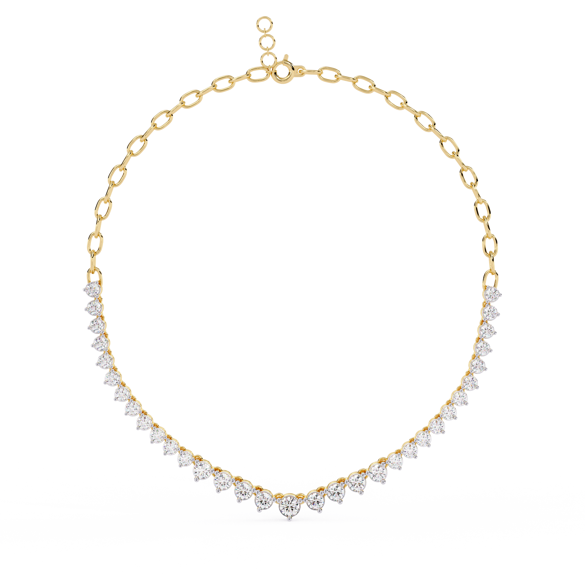 Beautiful Women  Necklace In  Lab Grown Diamond With 18k Gold