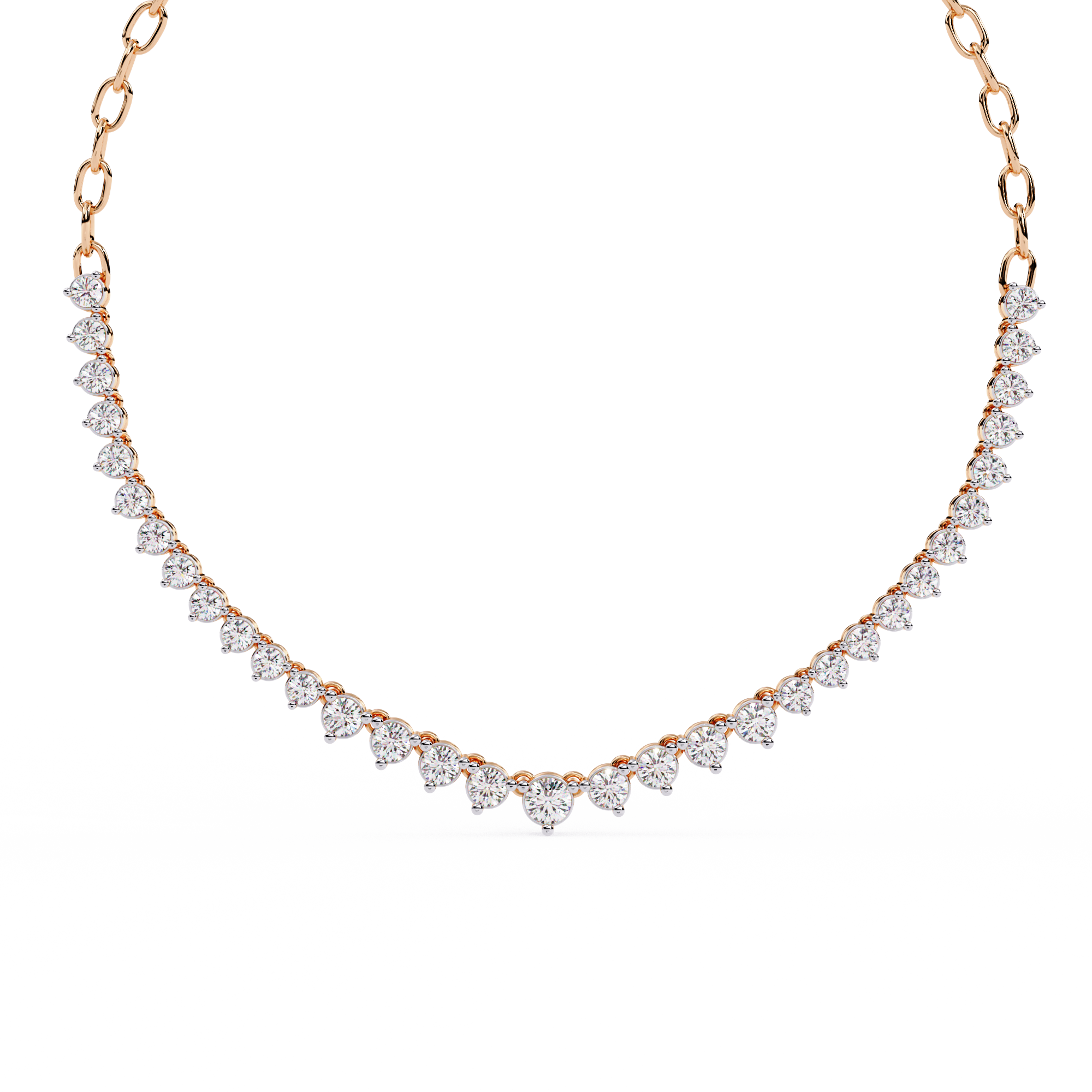 Beautiful Women  Necklace In  Lab Grown Diamond With 18k Gold