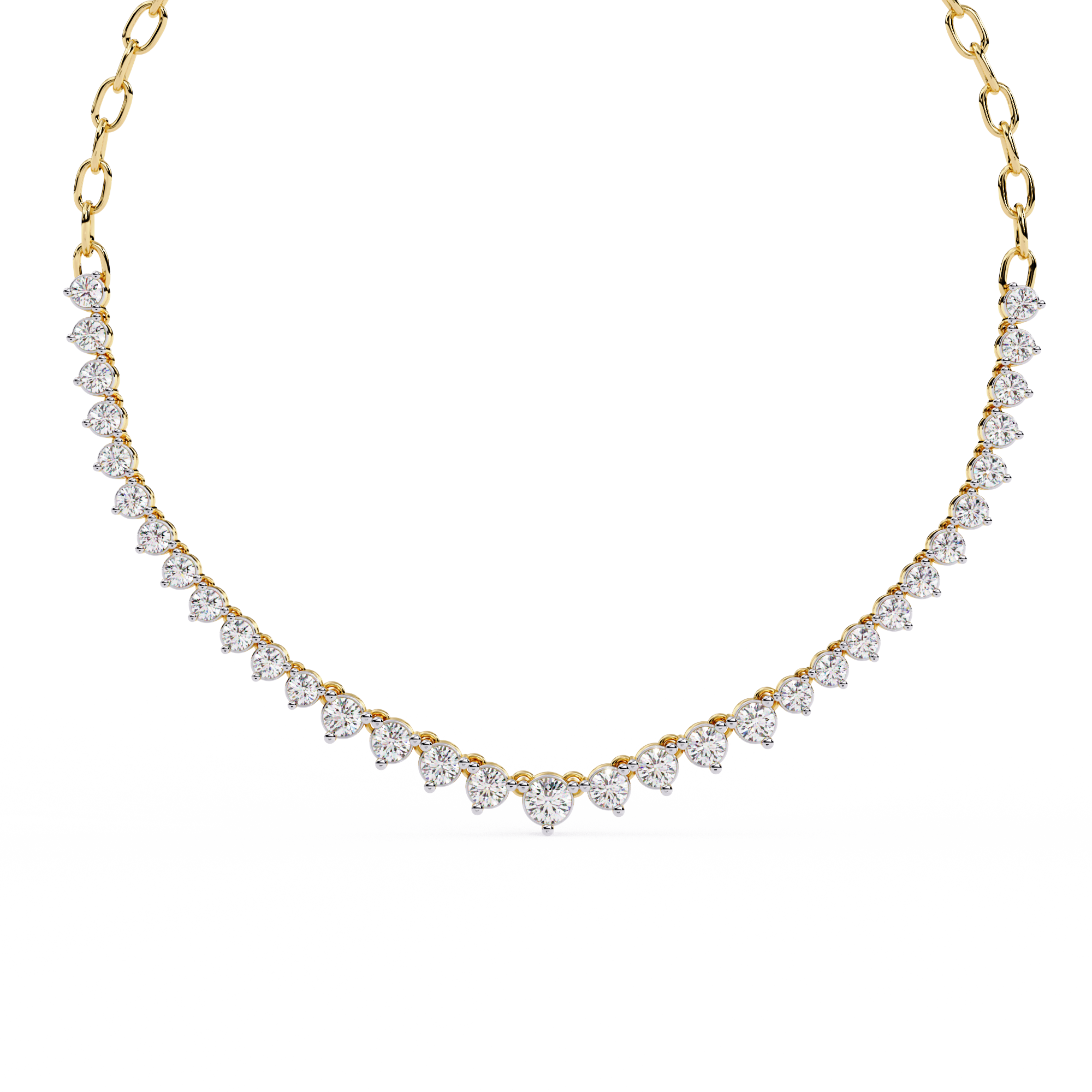 Beautiful Women  Necklace In  Lab Grown Diamond With 18k Gold