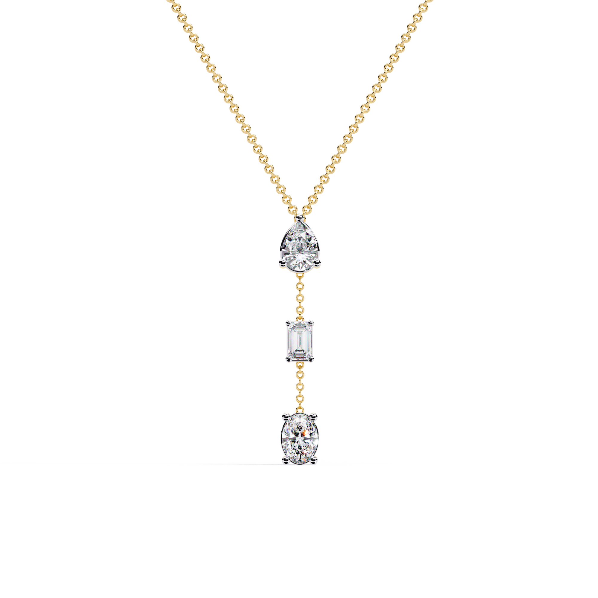 Necklace In  Lab Grown Diamond With 18k Gold For Girls
