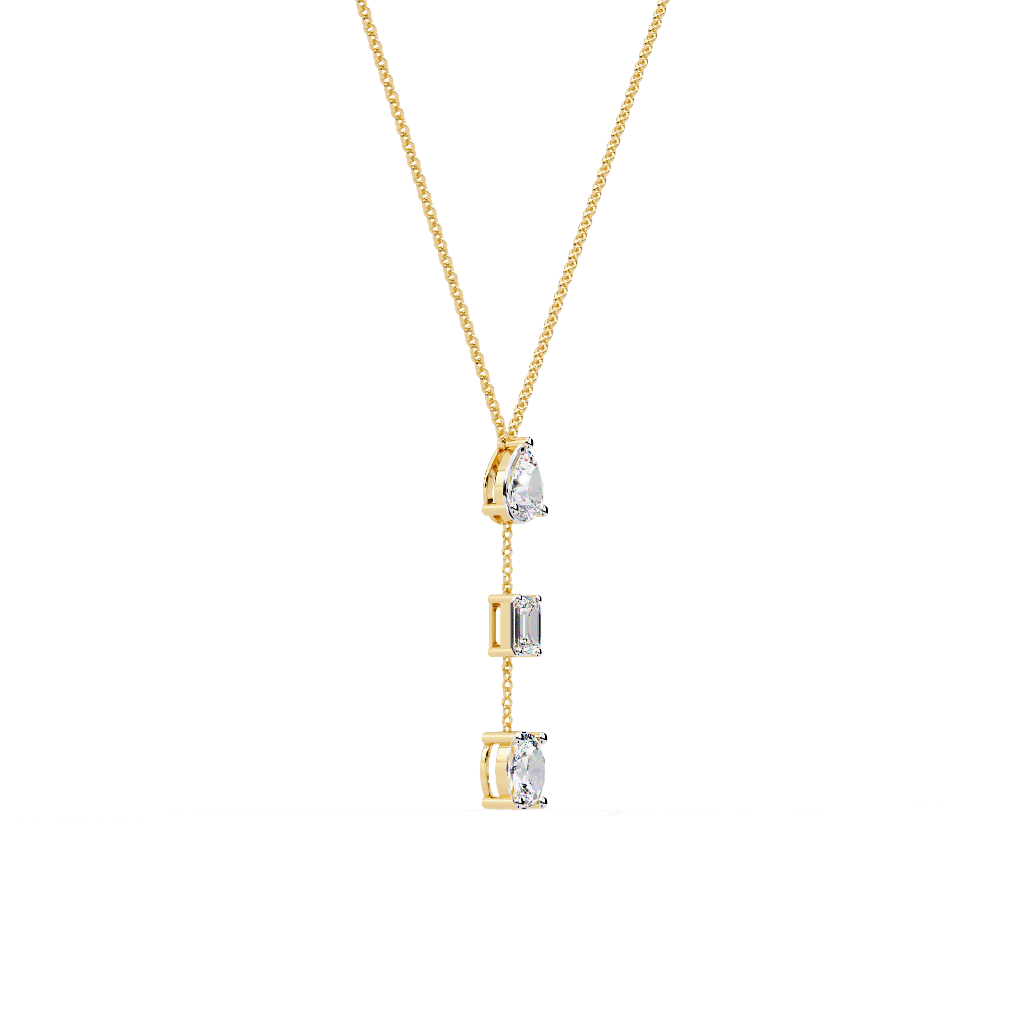 Necklace In  Lab Grown Diamond With 18k Gold For Girls