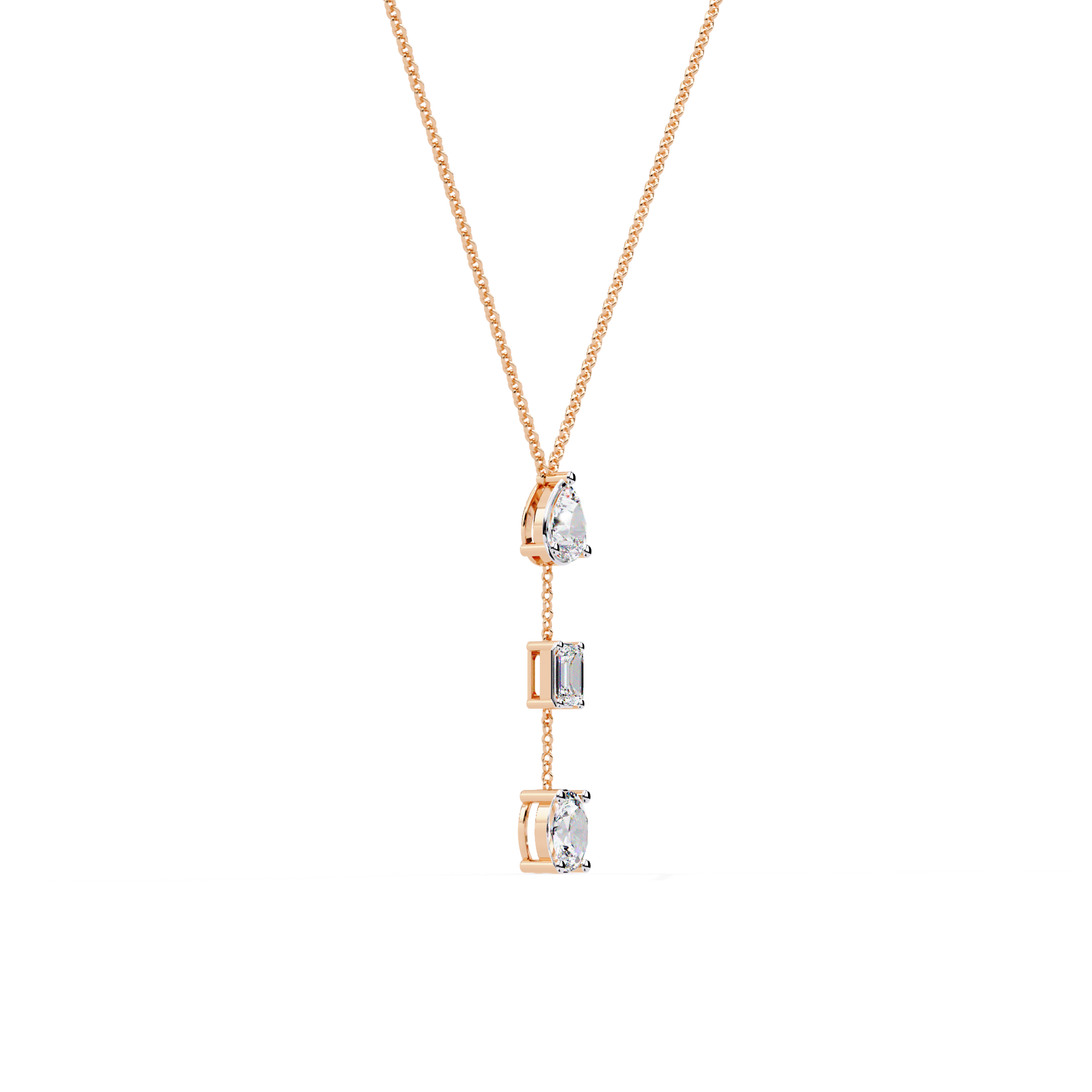 Necklace In  Lab Grown Diamond With 18k Gold For Girls