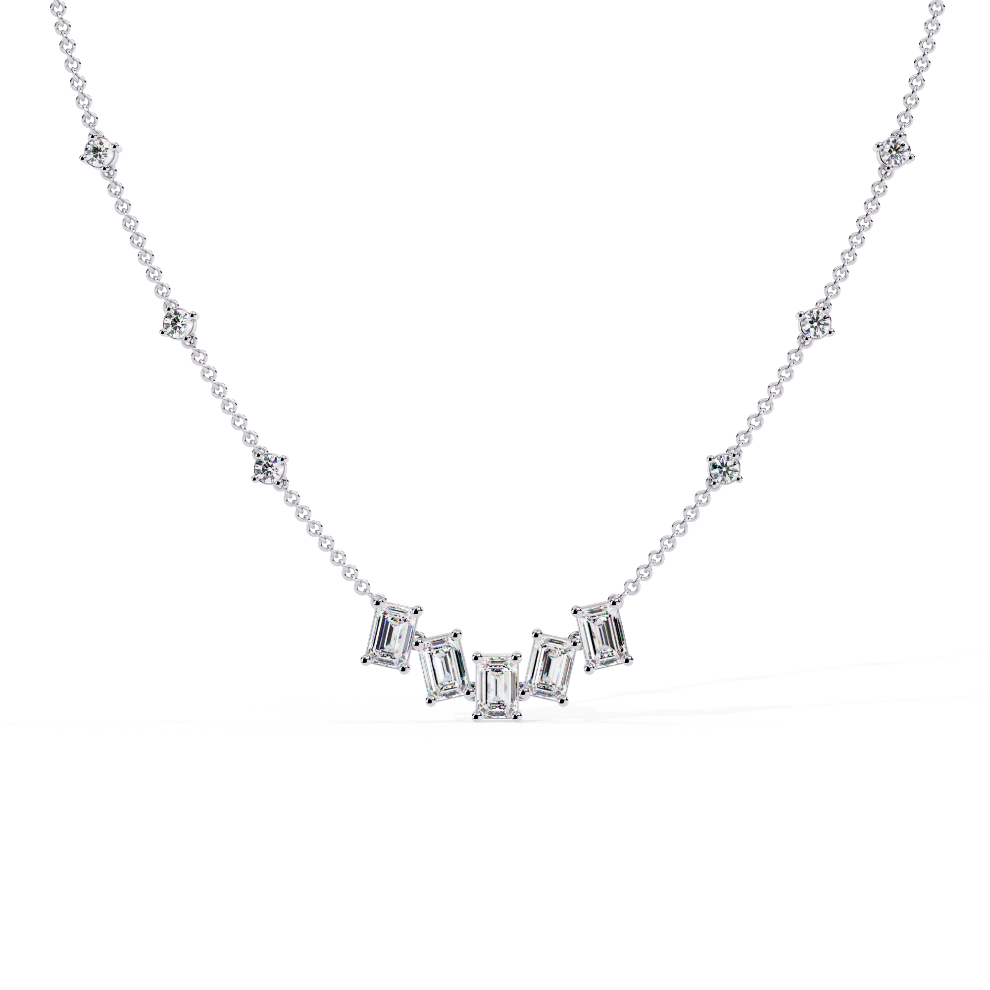 Lab Grown Diamond With 18k Gold Necklase For Girls