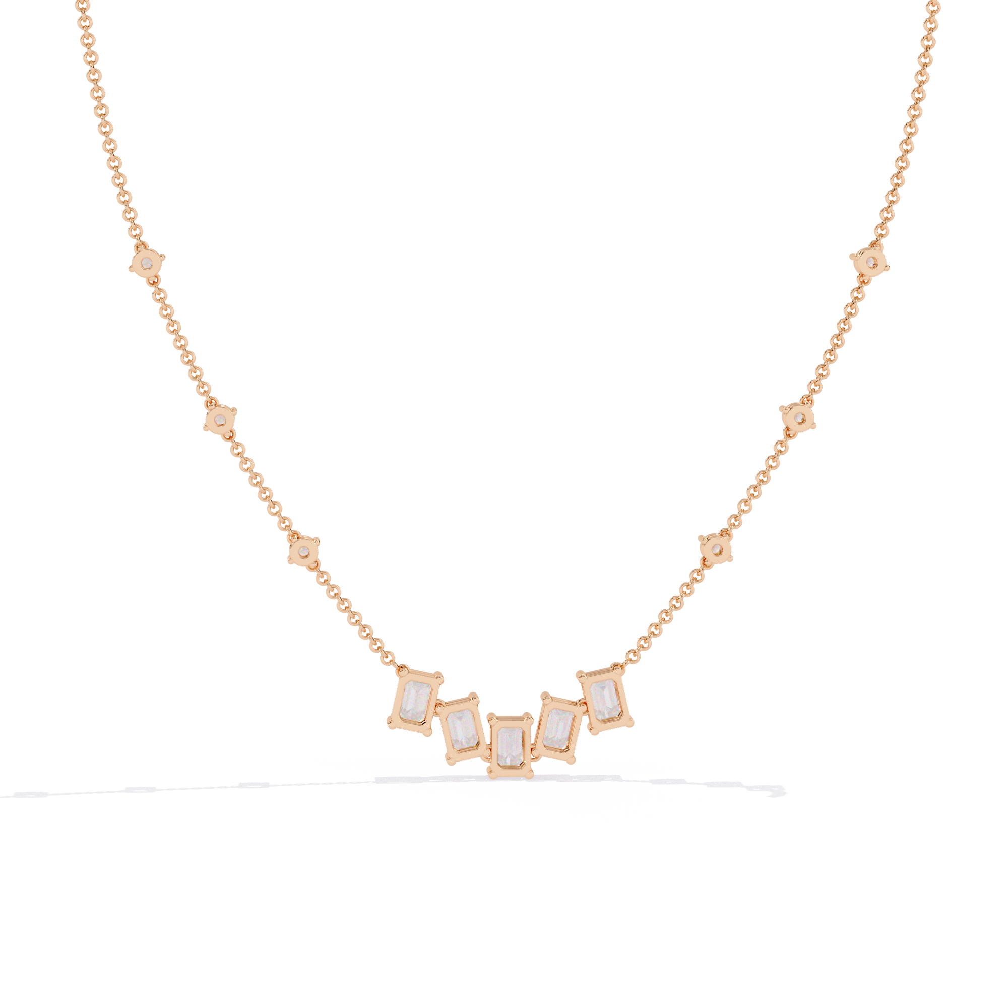 Lab Grown Diamond With 18k Gold Necklase For Girls