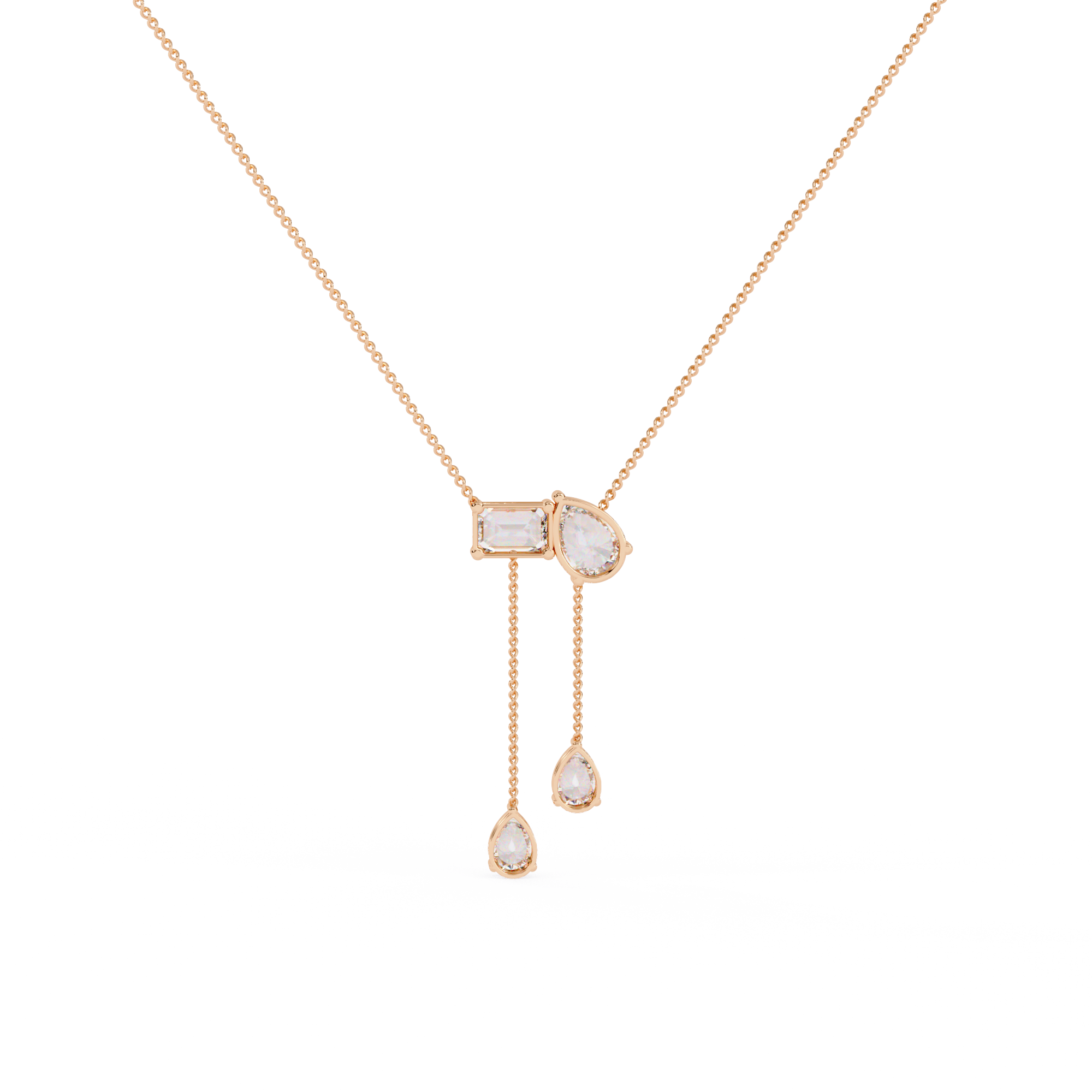 Girls Necklace Lab Grown Diamond With 18k Gold