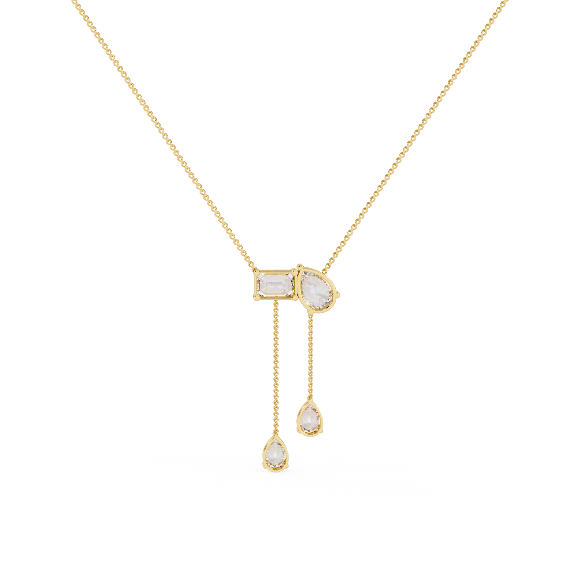 Girls Necklace Lab Grown Diamond With 18k Gold