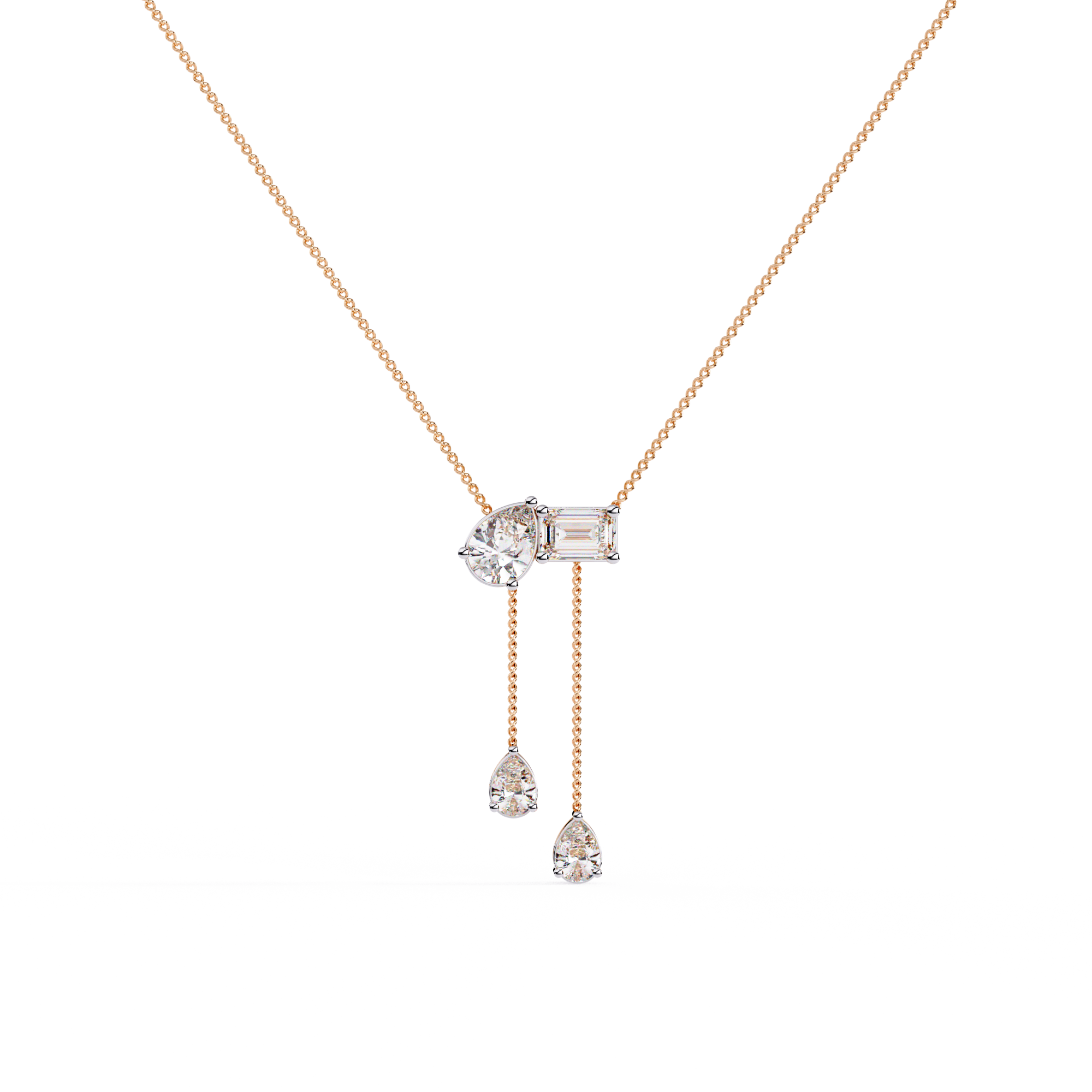 Girls Necklace Lab Grown Diamond With 18k Gold