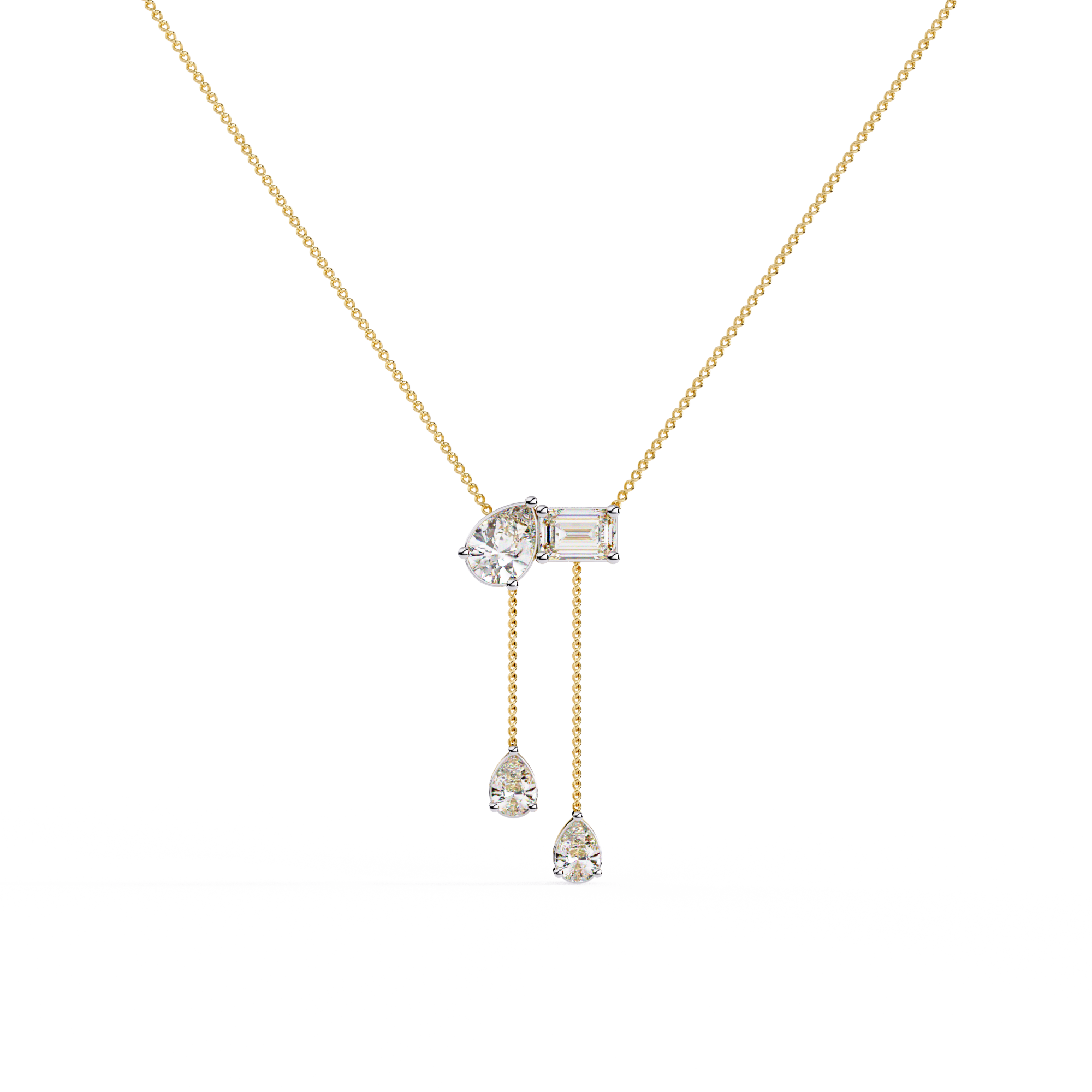 Girls Necklace Lab Grown Diamond With 18k Gold