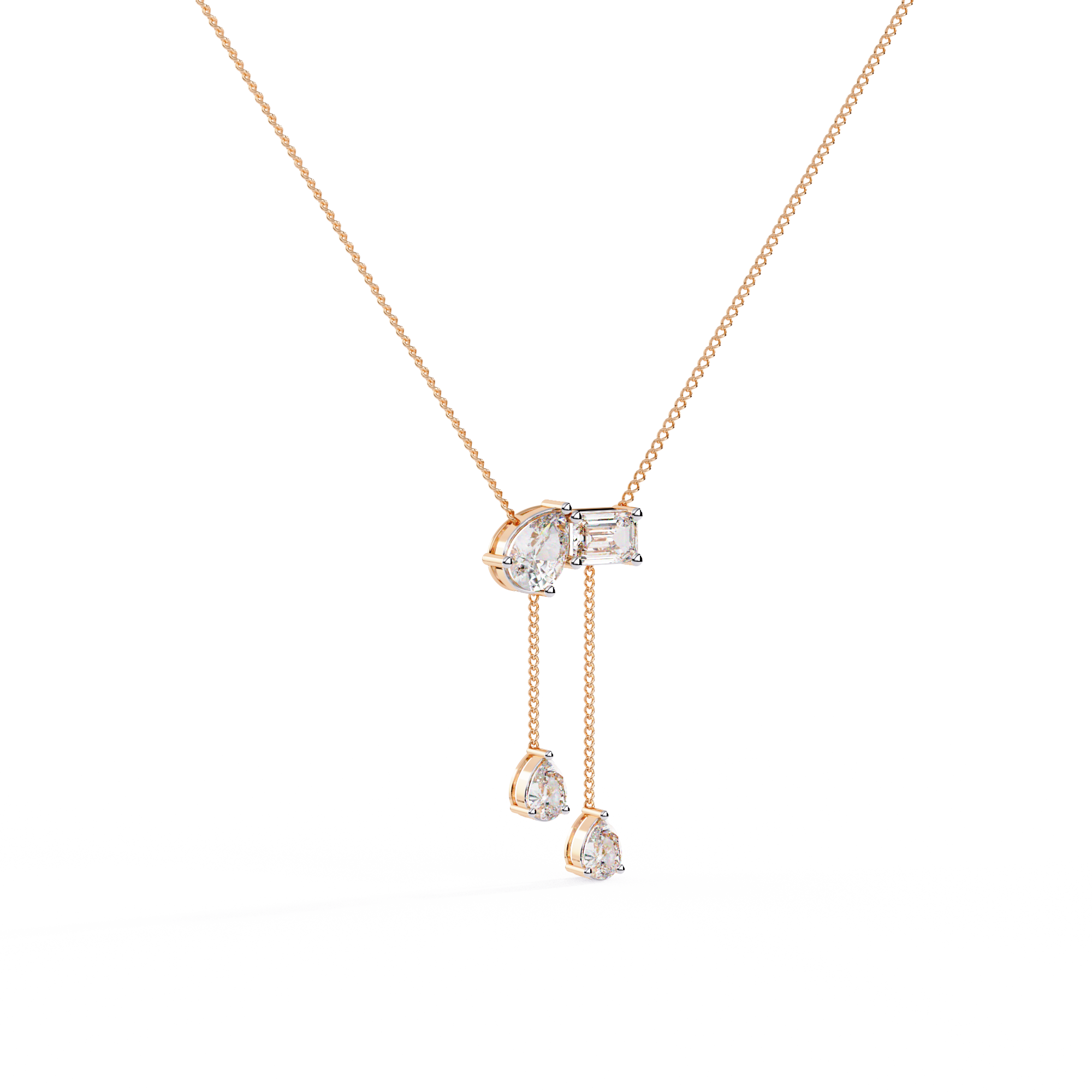 Girls Necklace Lab Grown Diamond With 18k Gold