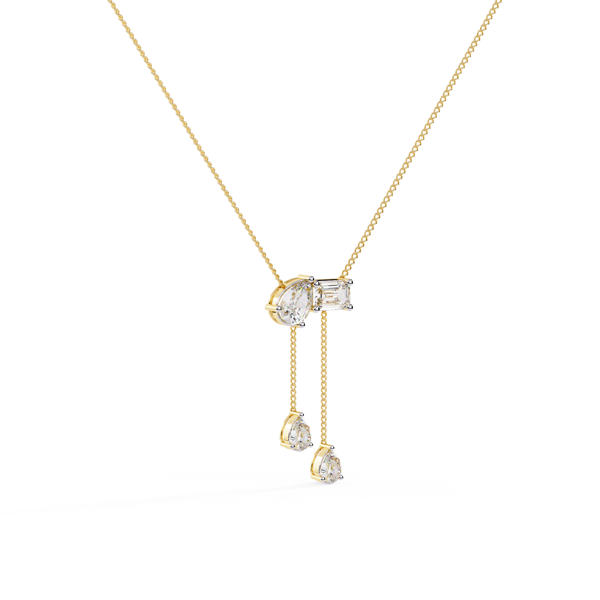 Girls Necklace Lab Grown Diamond With 18k Gold