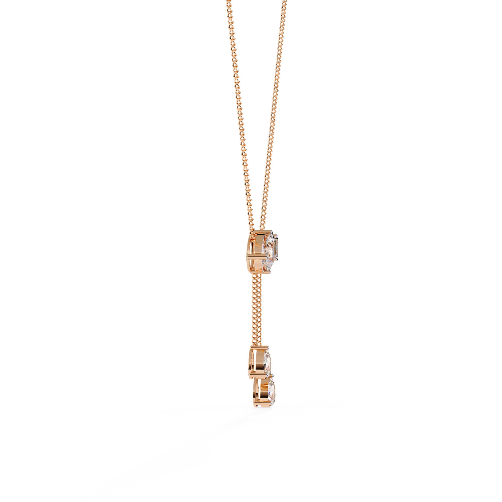 Girls Necklace Lab Grown Diamond With 18k Gold