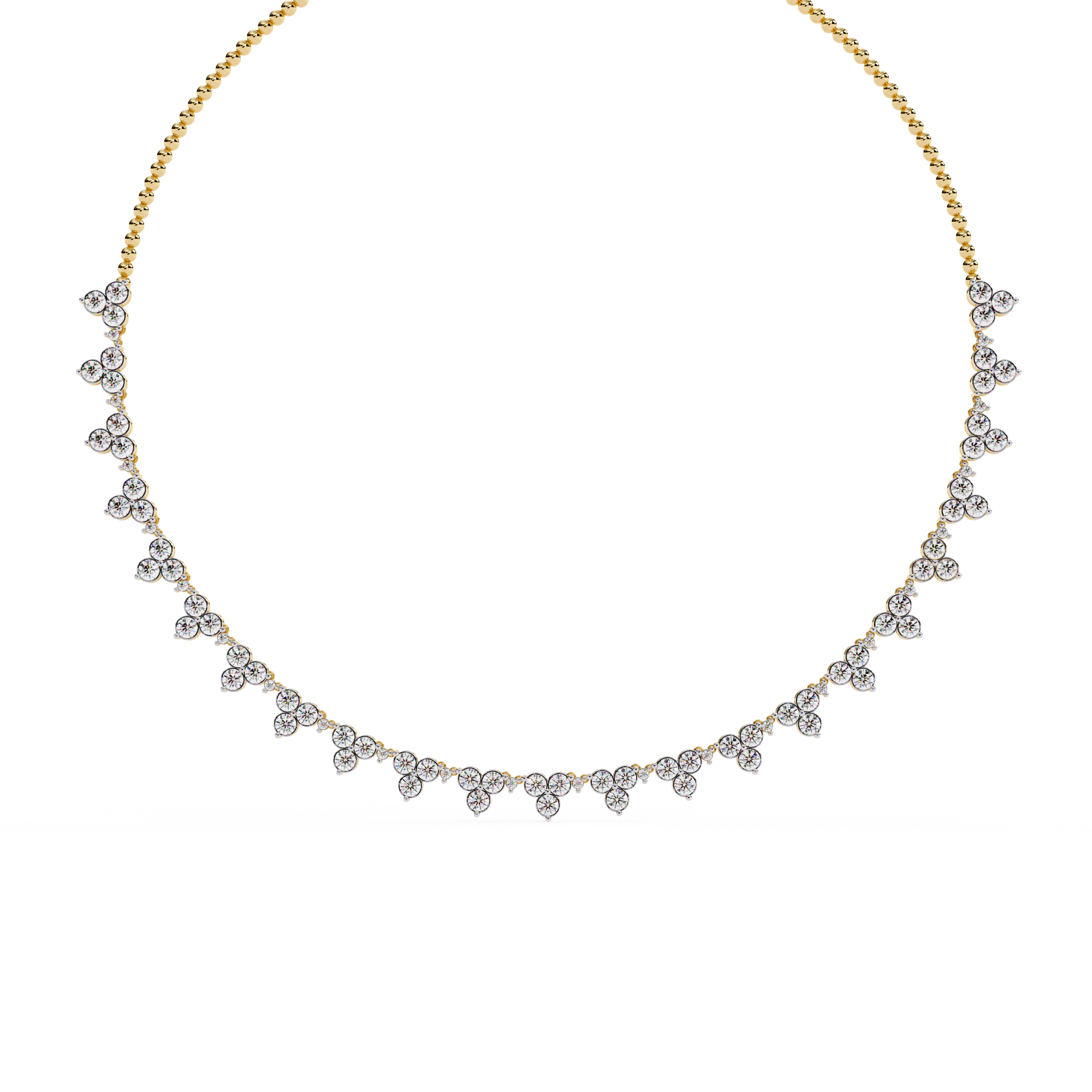 Girls Necklace Lab Grown Diamond With 18k Gold