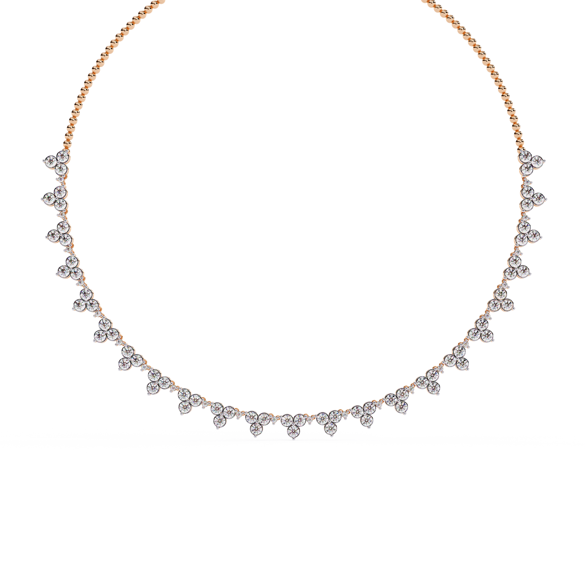 Girls Necklace Lab Grown Diamond With 18k Gold
