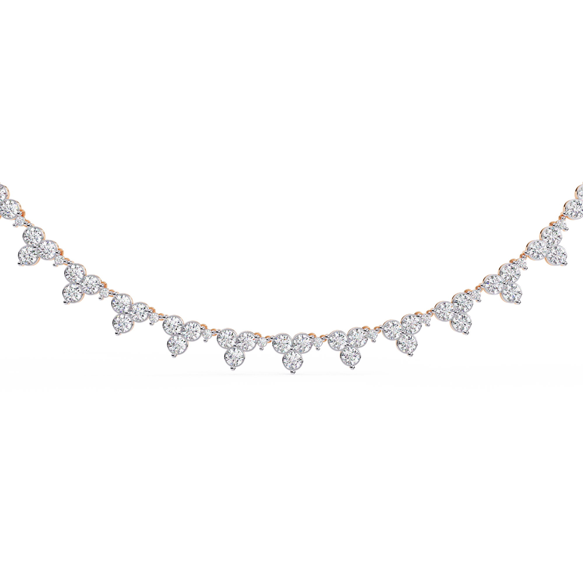 Girls Necklace Lab Grown Diamond With 18k Gold