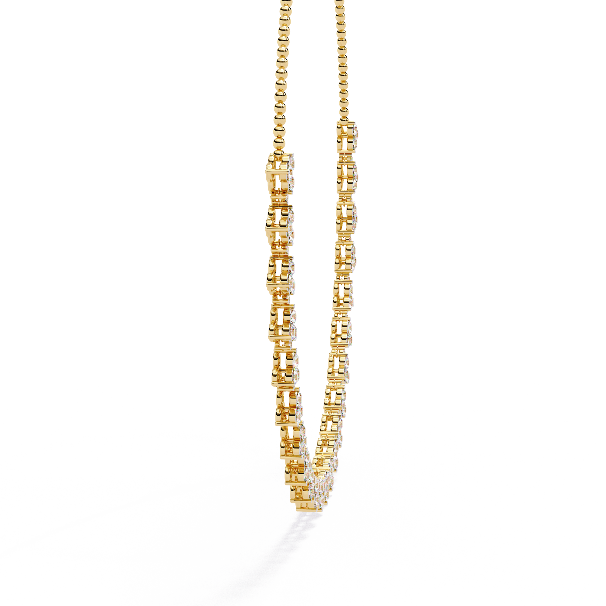 Girls Necklace Lab Grown Diamond With 18k Gold