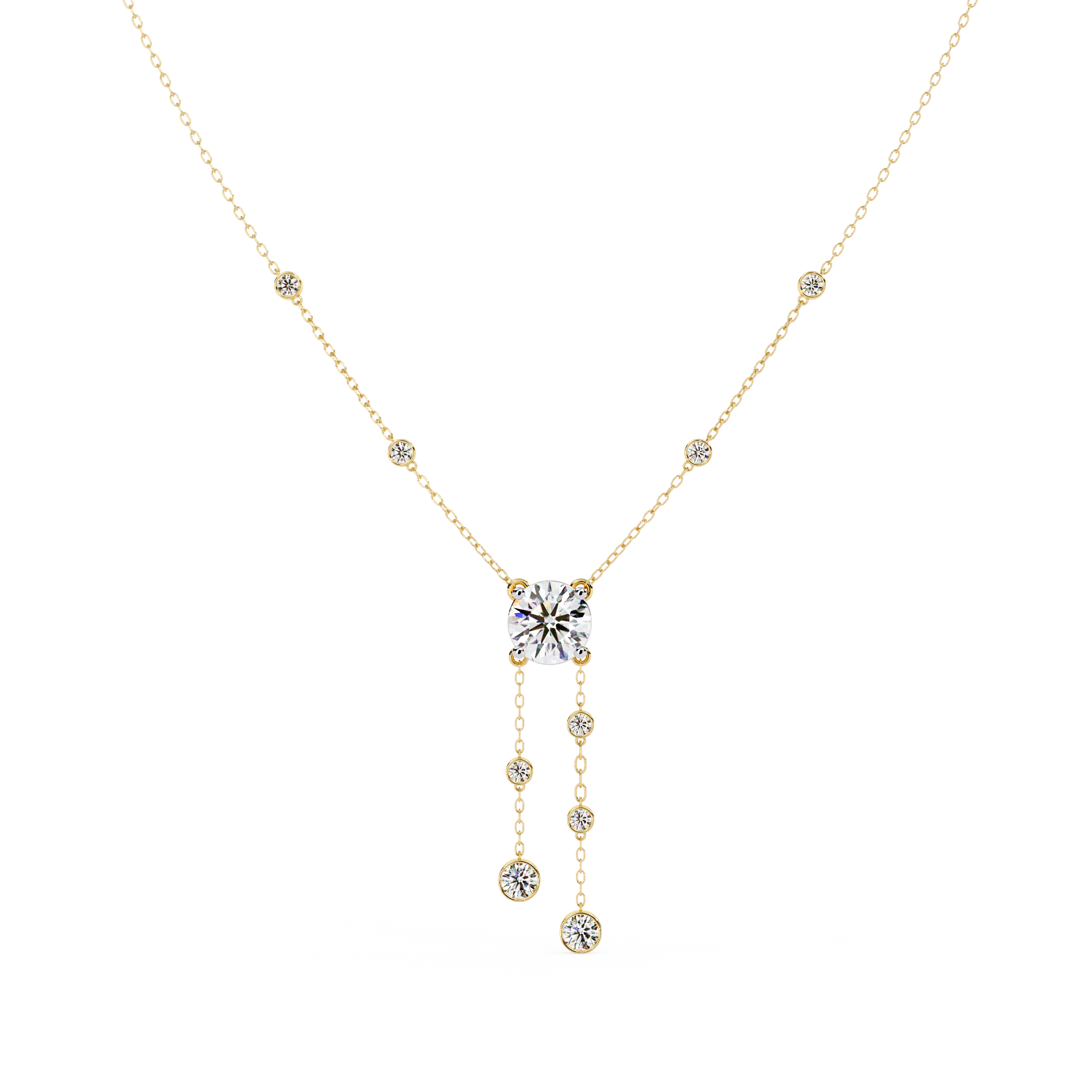 Necklace For Girls Lab Grown Diamond With 18k Gold