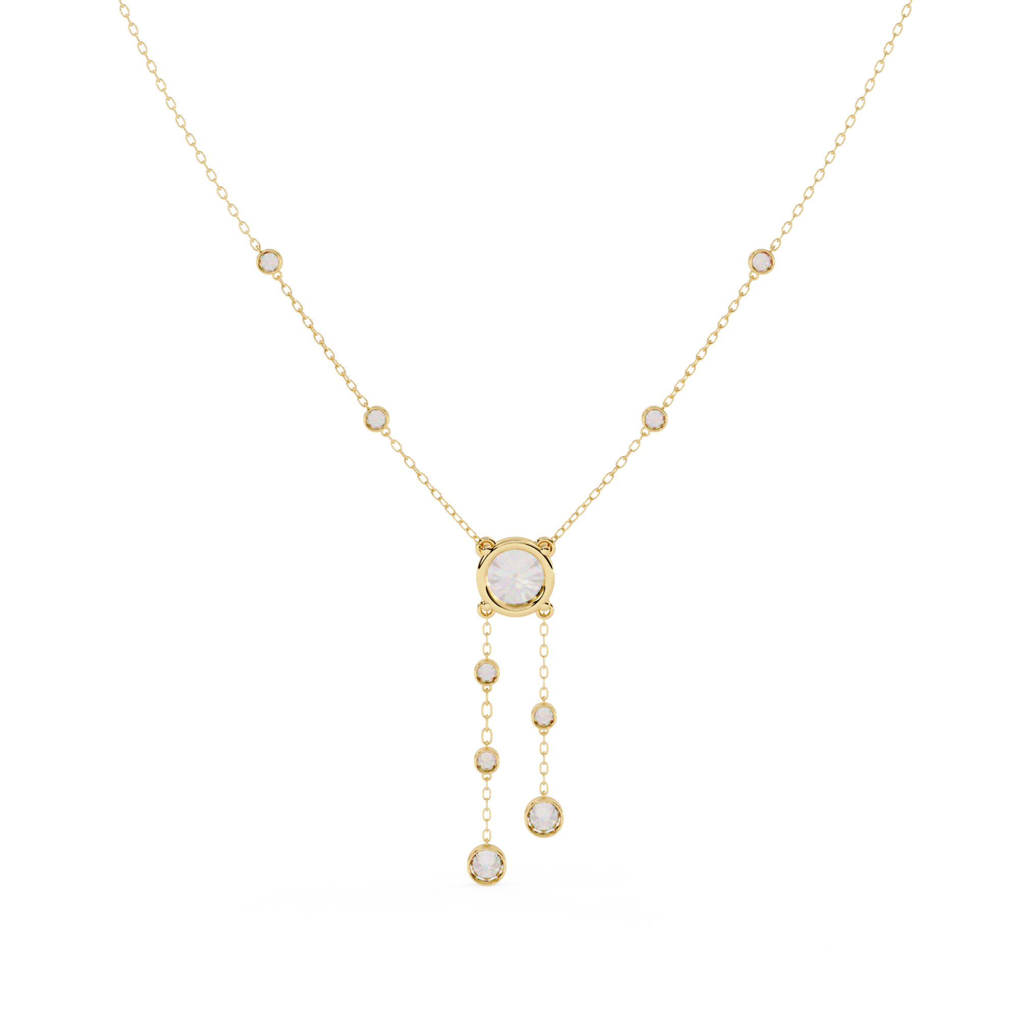 Necklace For Girls Lab Grown Diamond With 18k Gold
