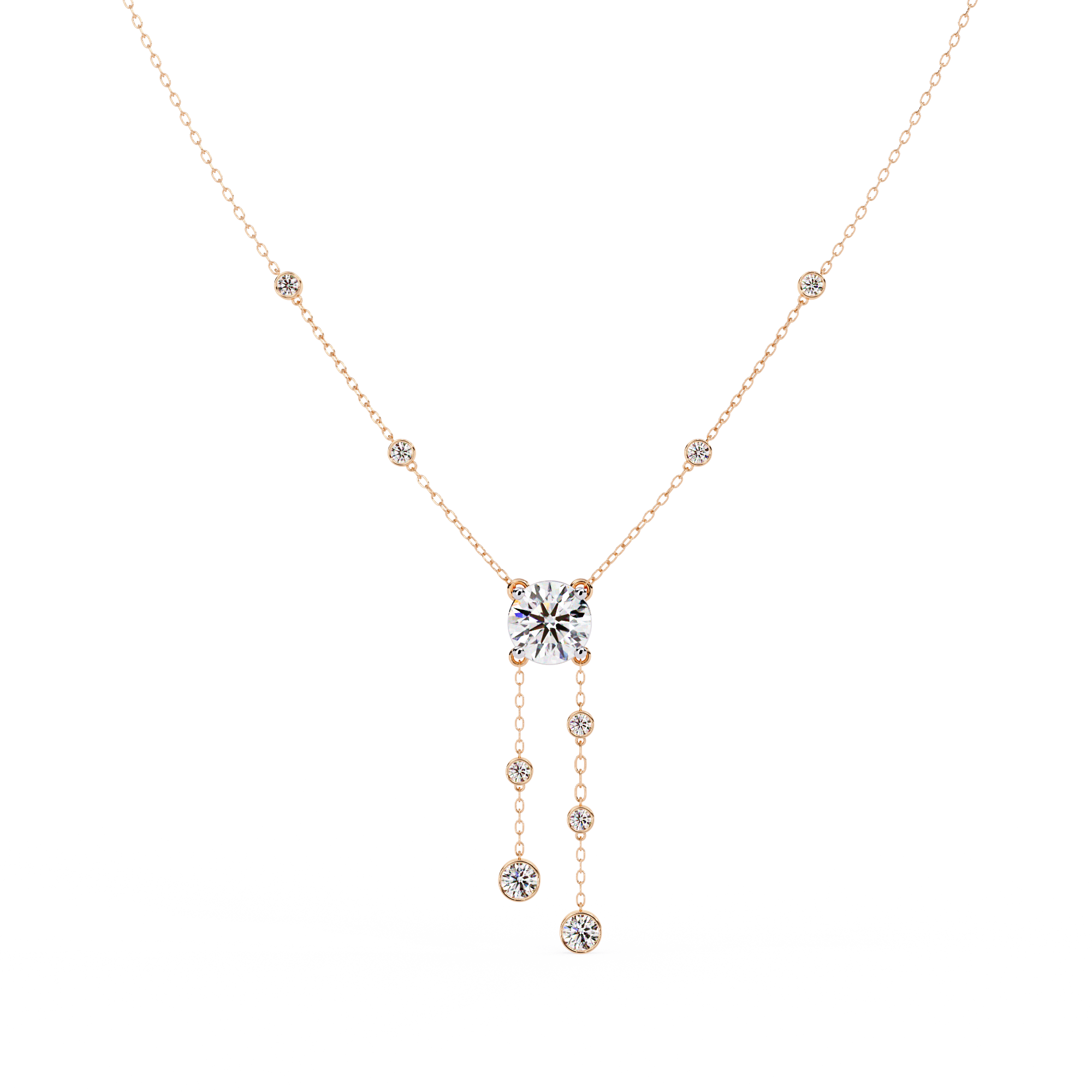 Necklace For Girls Lab Grown Diamond With 18k Gold