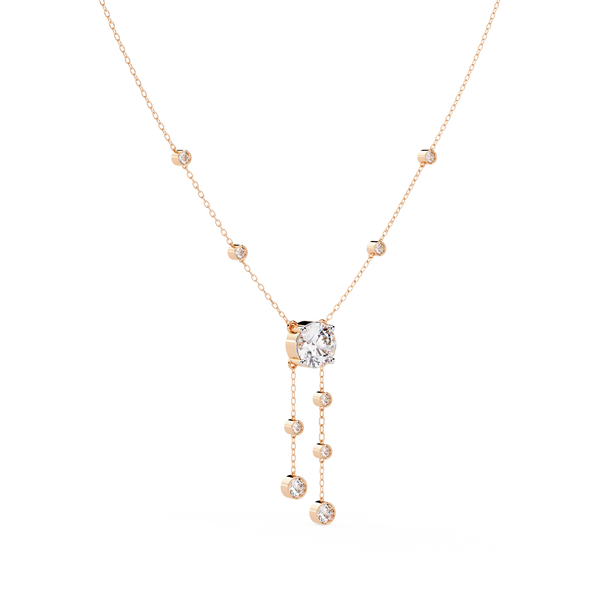 Necklace For Girls Lab Grown Diamond With 18k Gold
