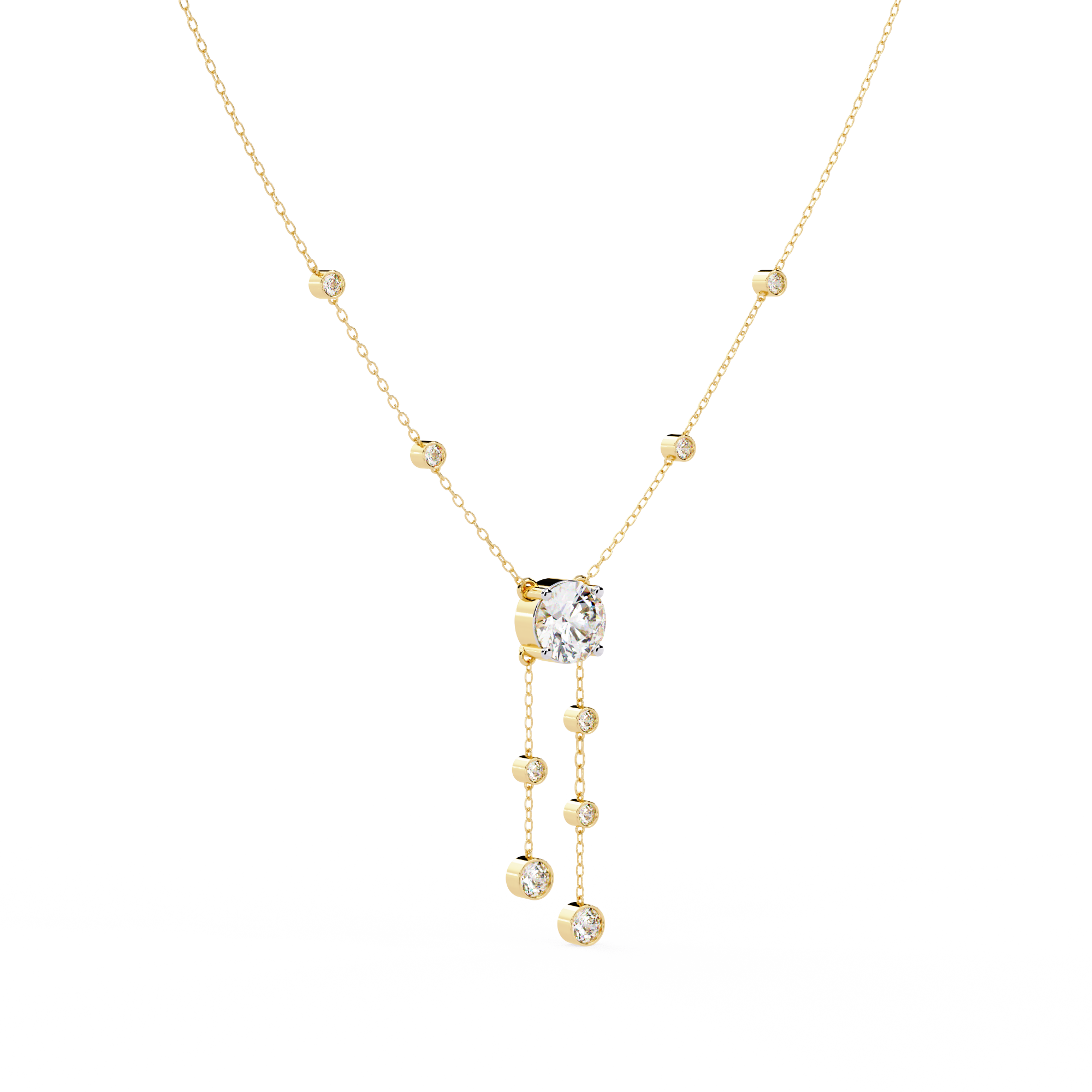 Necklace For Girls Lab Grown Diamond With 18k Gold