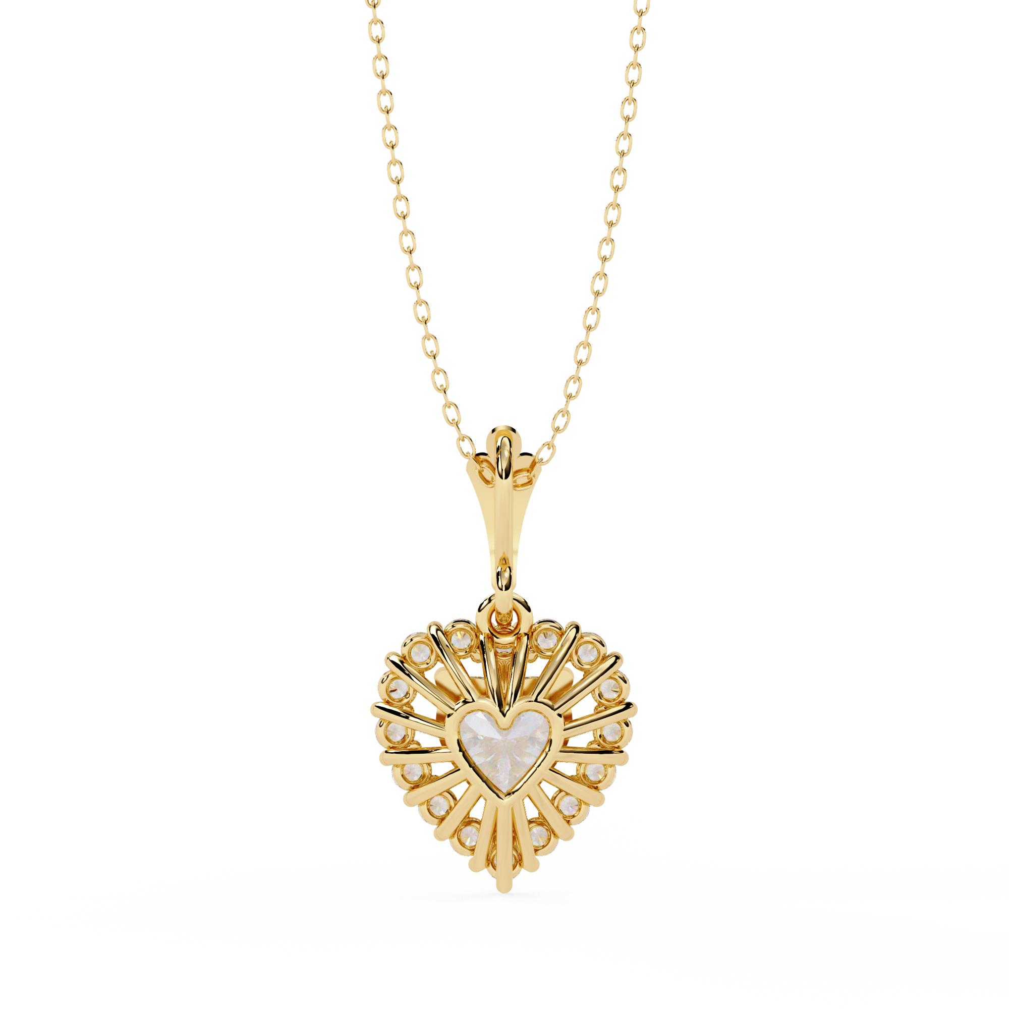 18k Gold Beautiful Necklace For Ladies Lab Grown Diamond