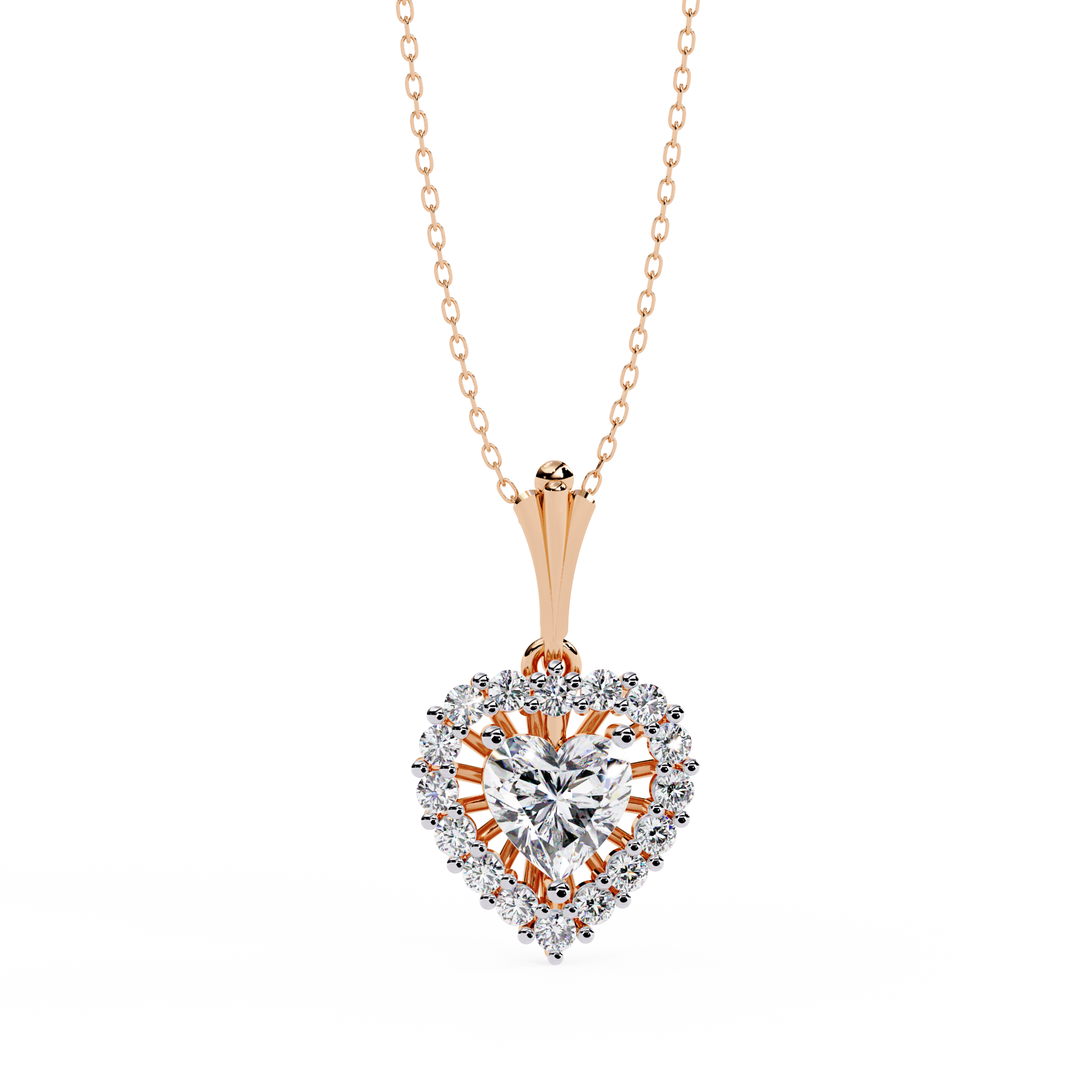 18k Gold Beautiful Necklace For Ladies Lab Grown Diamond