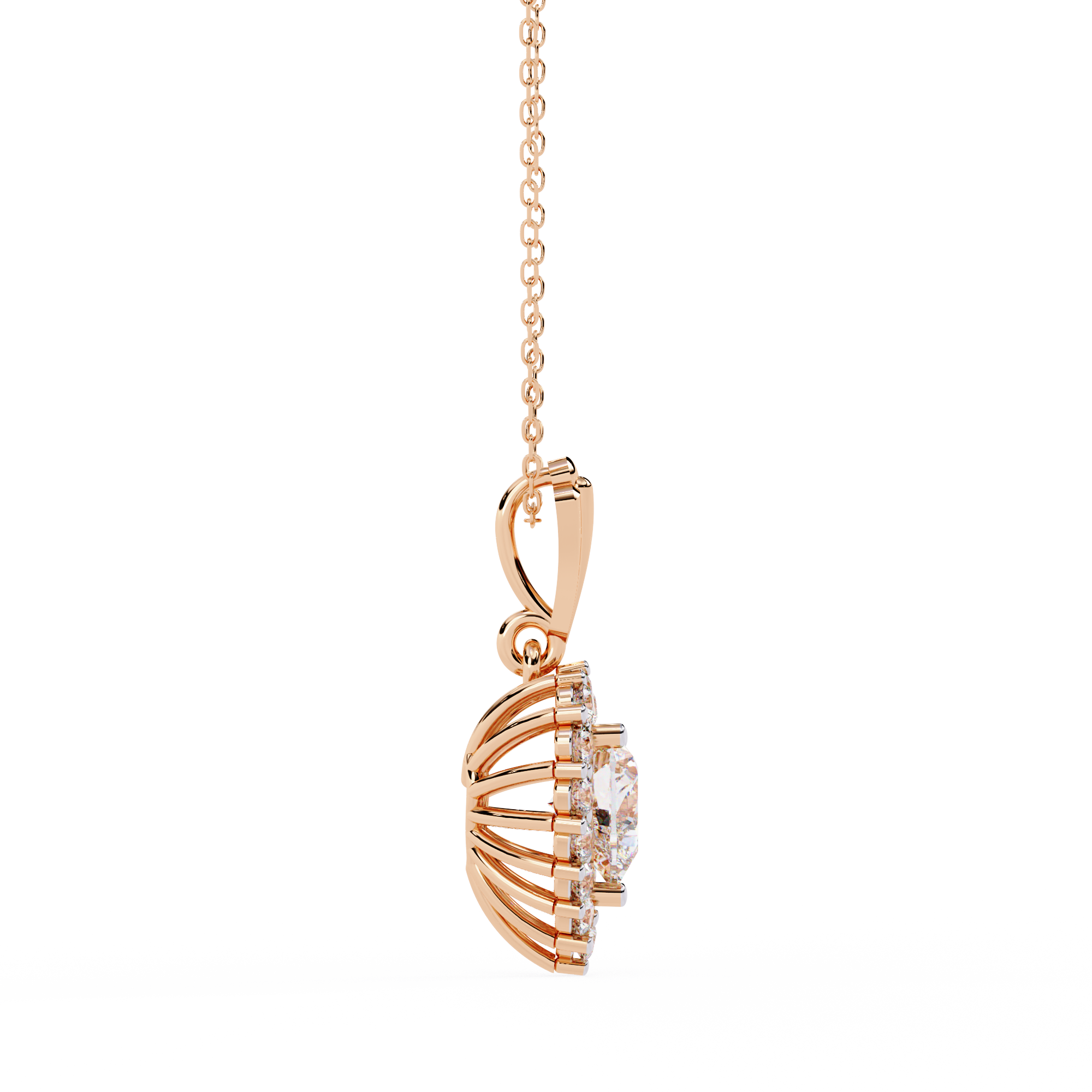 18k Gold Beautiful Necklace For Ladies Lab Grown Diamond