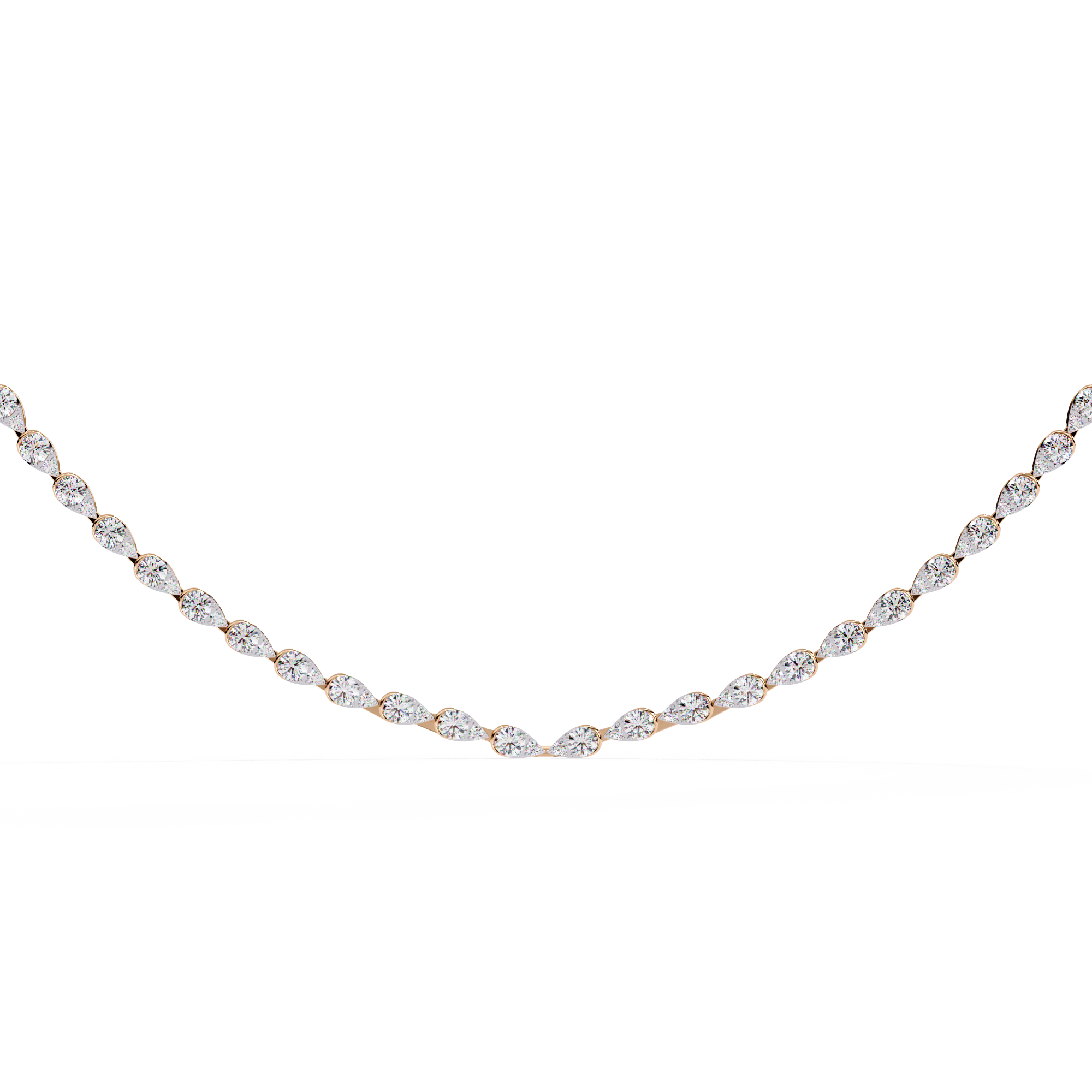 Fabulous Lab Grown Diamond With 18k Gold  Necklace For Ladies