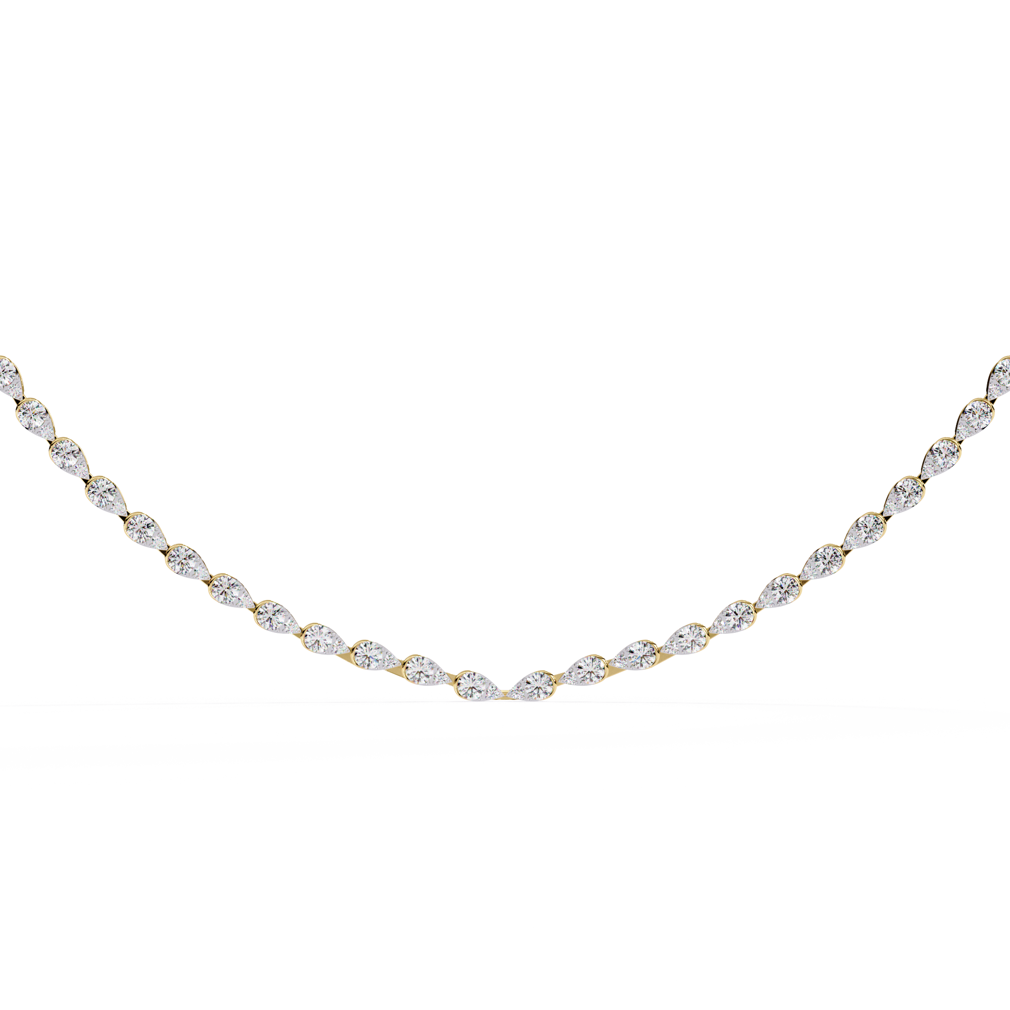 Fabulous Lab Grown Diamond With 18k Gold  Necklace For Ladies