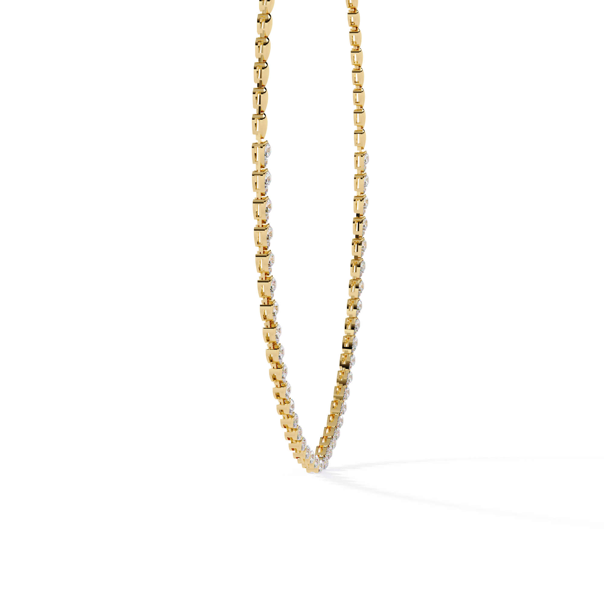 Fabulous Lab Grown Diamond With 18k Gold  Necklace For Ladies