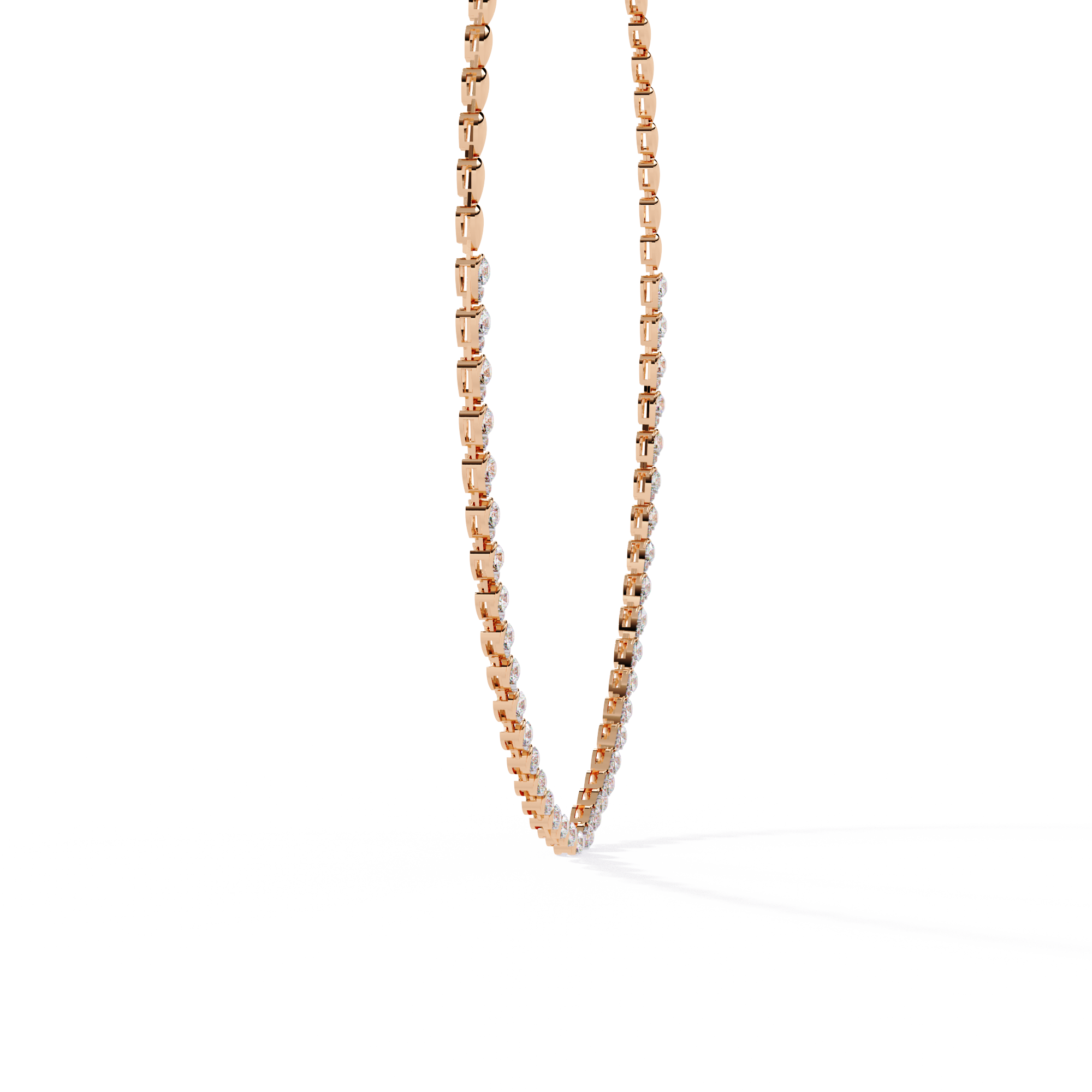 Fabulous Lab Grown Diamond With 18k Gold  Necklace For Ladies
